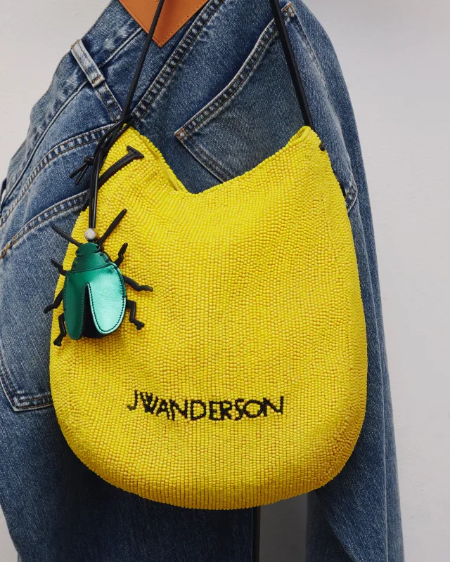 SMALL BEADED BULB BAG IN YELLOW made by J.W. Anderson