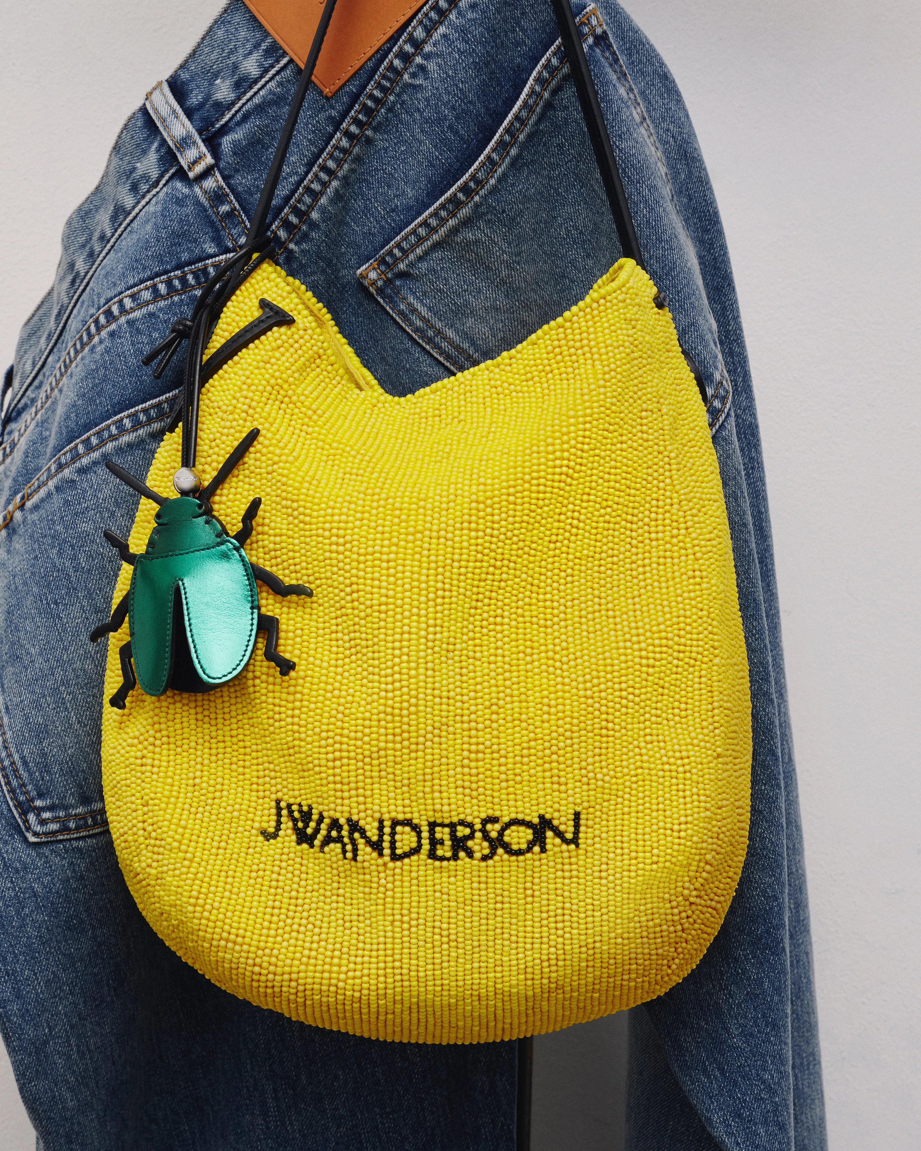SMALL BEADED BULB BAG IN YELLOW sold by J.W. Anderson