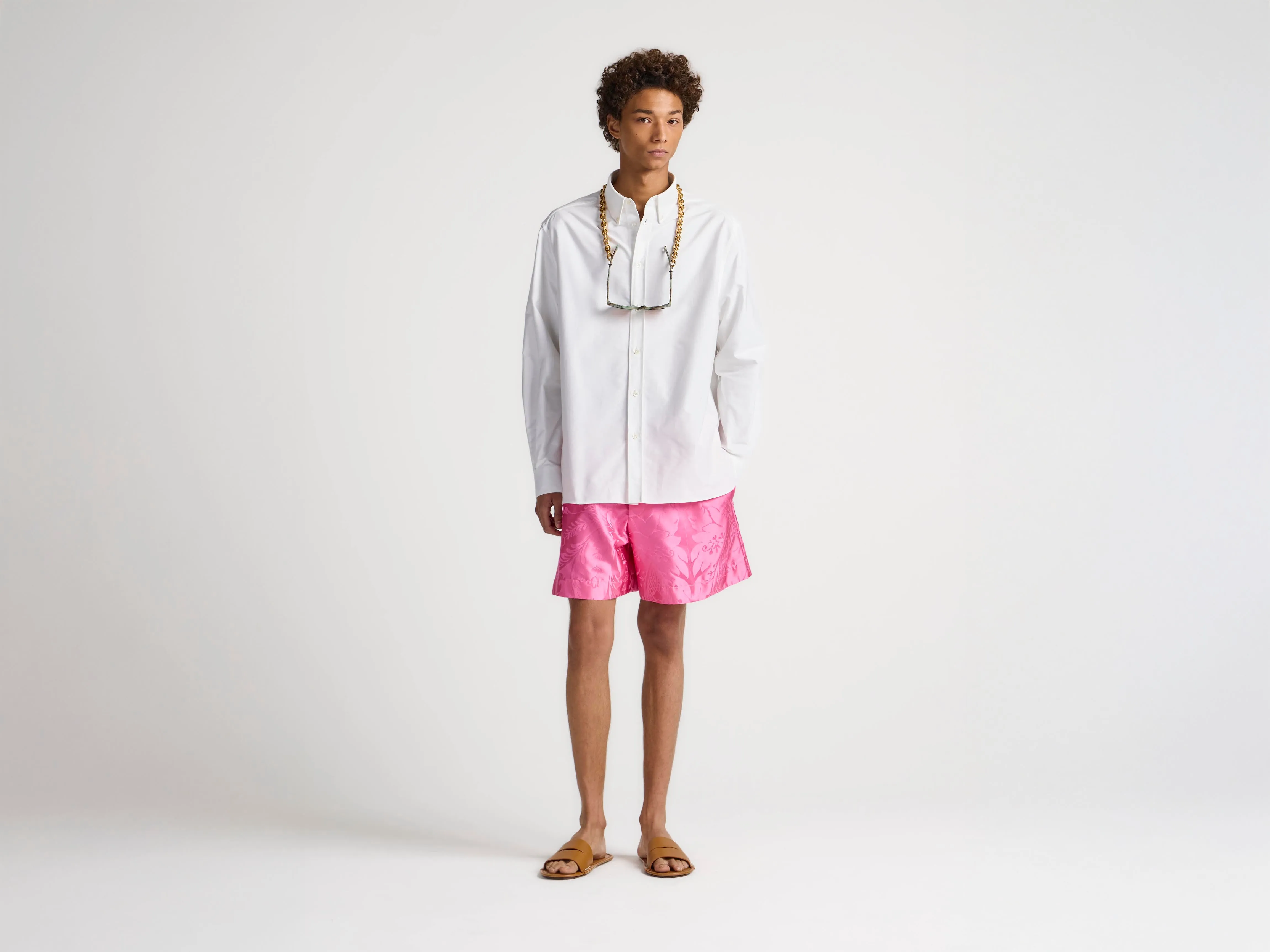 MENS DAMASK WOVEN SHORTS IN CAMELLIA sold by J.W. Anderson product image thumbnail 2