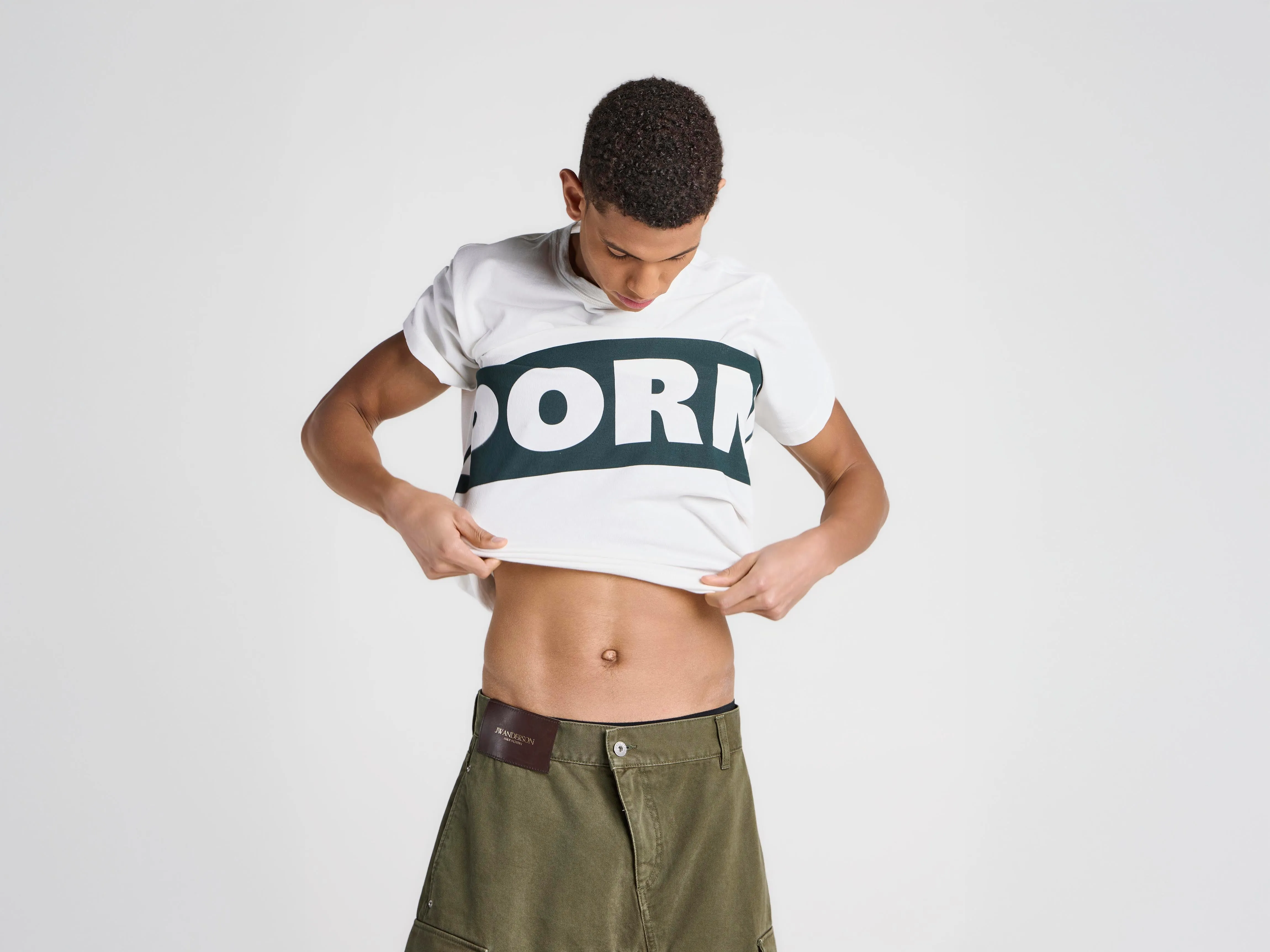 MENS PORN T-SHIRT IN WHITE & GREEN sold by J.W. Anderson product image thumbnail 4