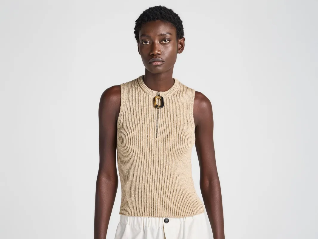 WOMENS ZIPPED TANK TOP IN SAND made by J.W. Anderson