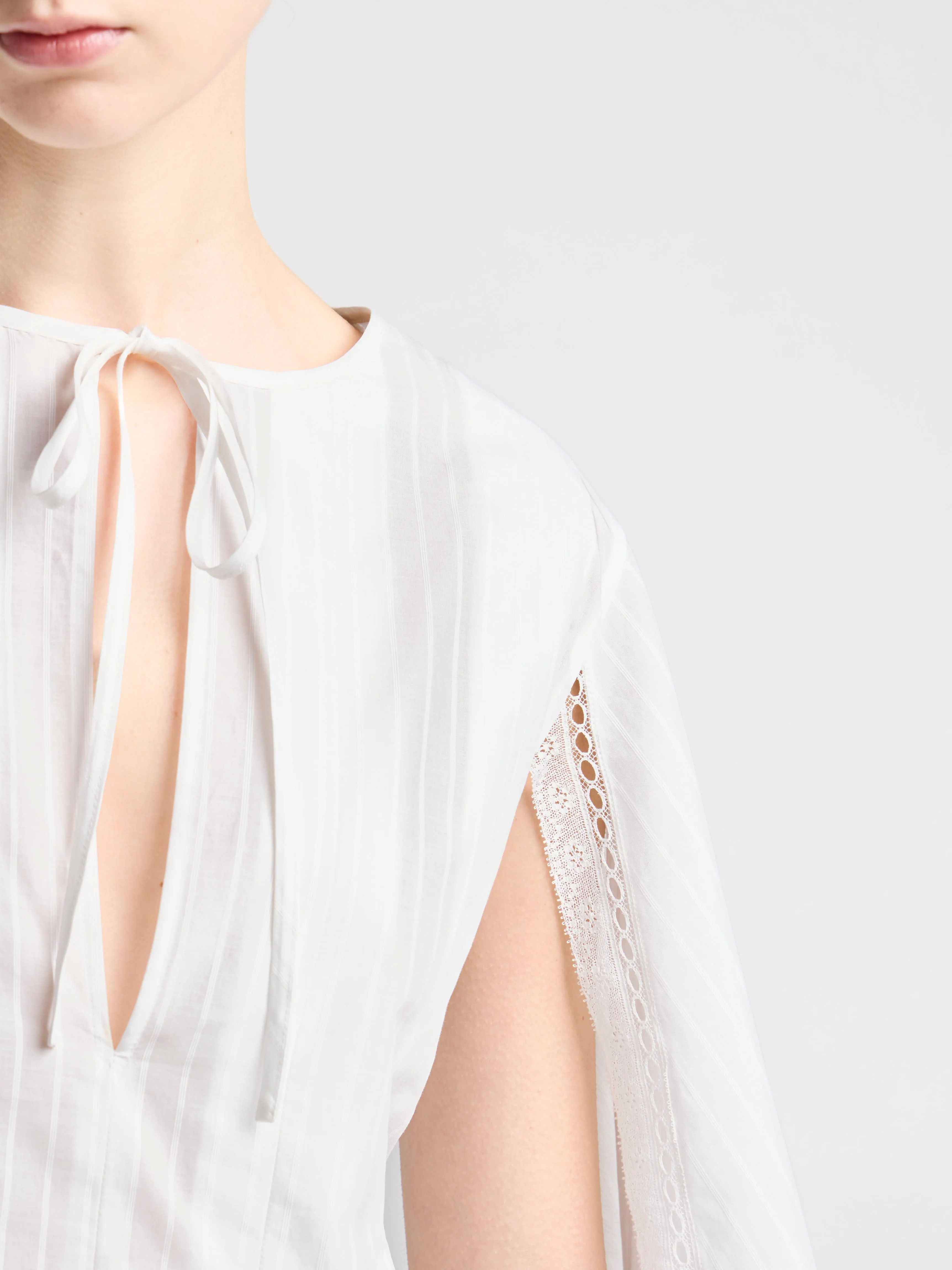 WOMENS DRAPED SLEEVE TOP IN WHITE sold by J.W. Anderson product image thumbnail 5