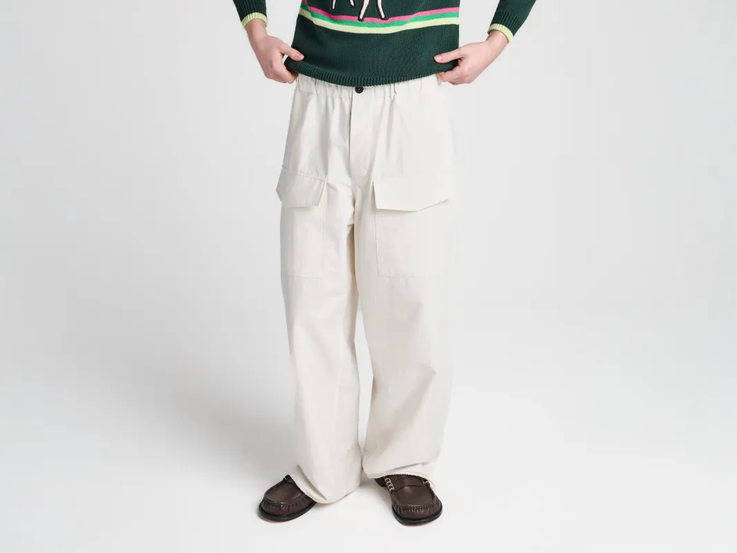 MENS PARACHUTE TRACK PANTS IN IVORY made by J.W. Anderson