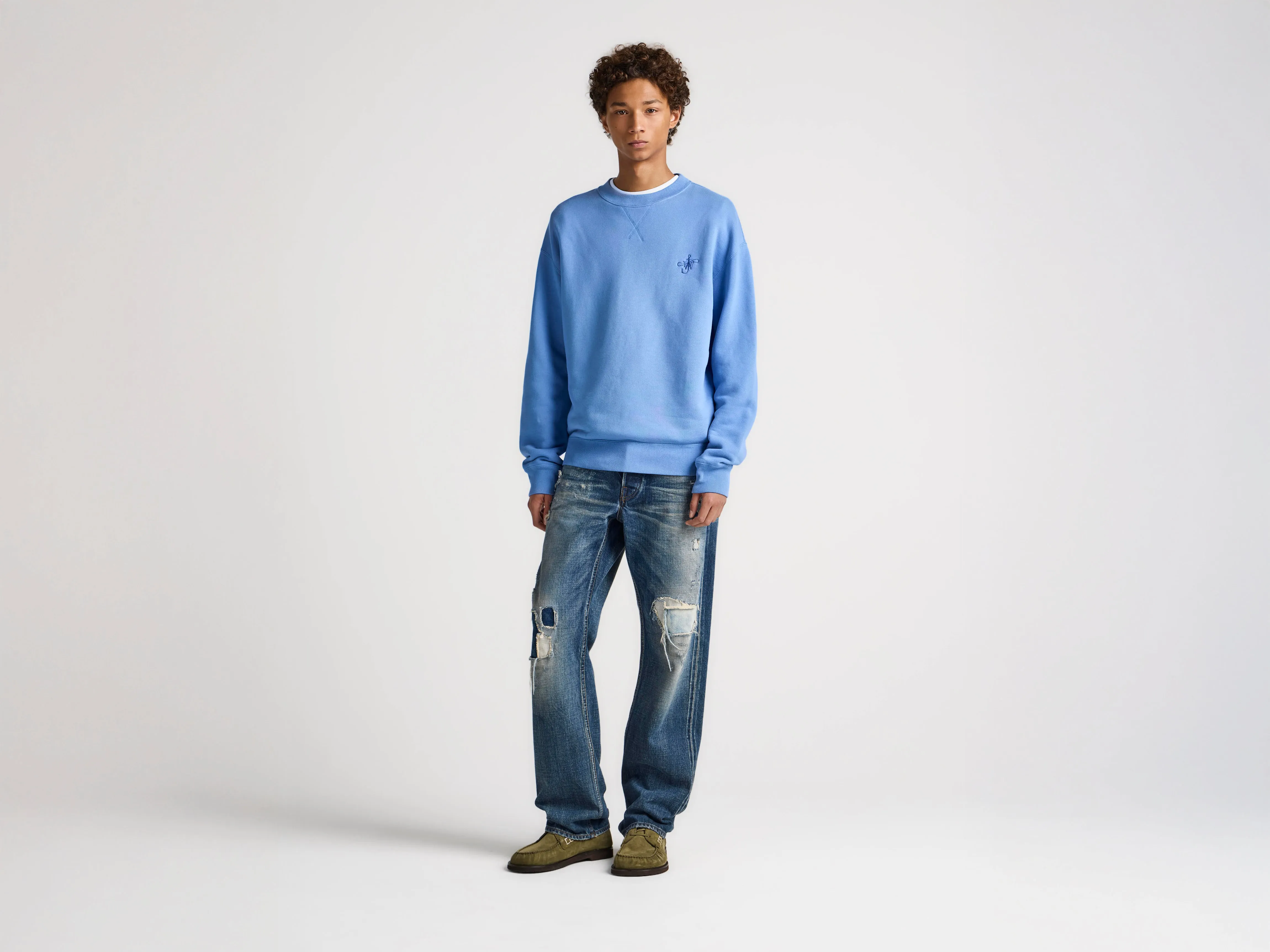 MENS RIBBON ANCHOR SWEATSHIRT IN WASHED BLUE sold by J.W. Anderson product image thumbnail 4