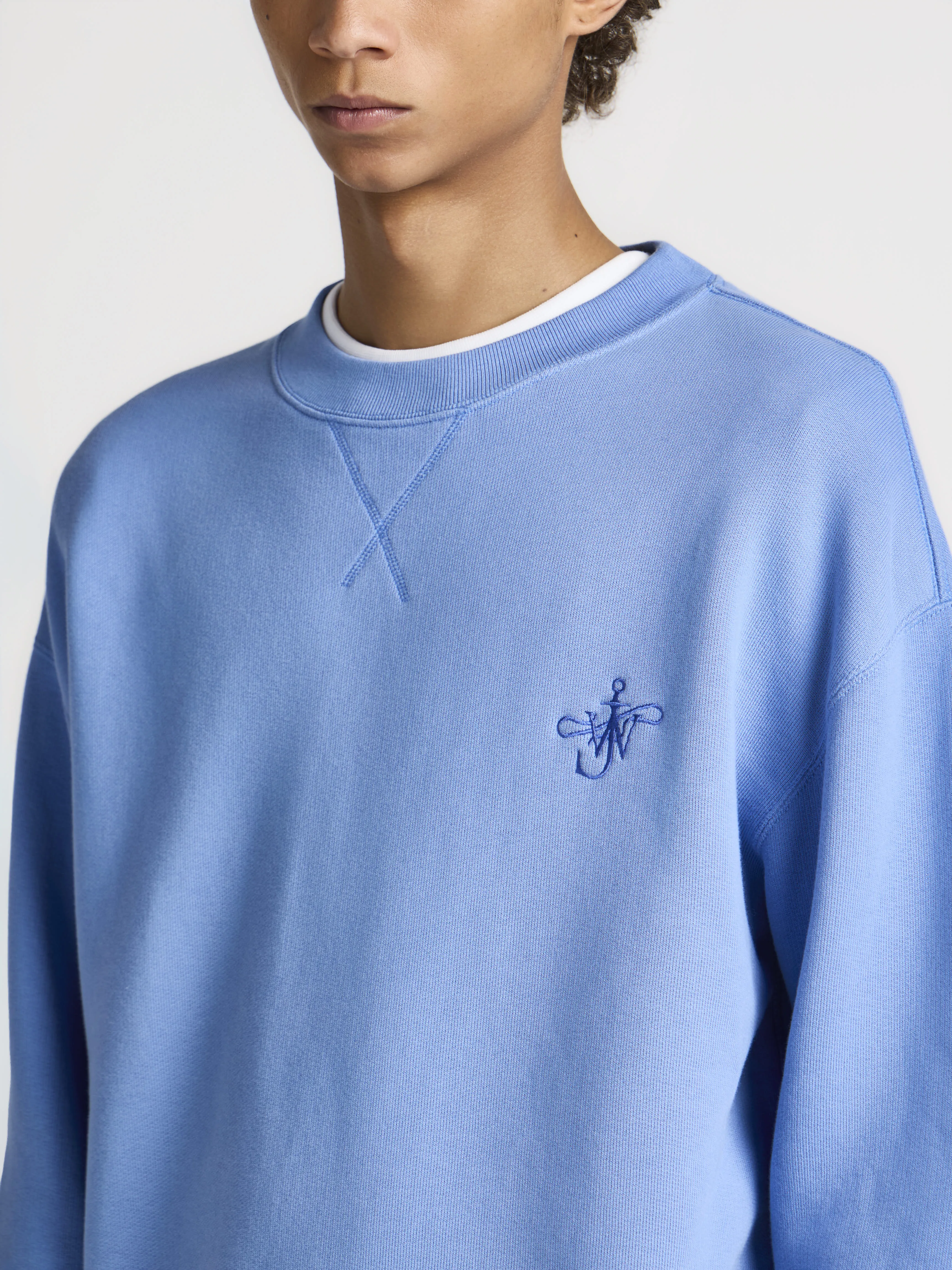 MENS RIBBON ANCHOR SWEATSHIRT IN WASHED BLUE sold by J.W. Anderson