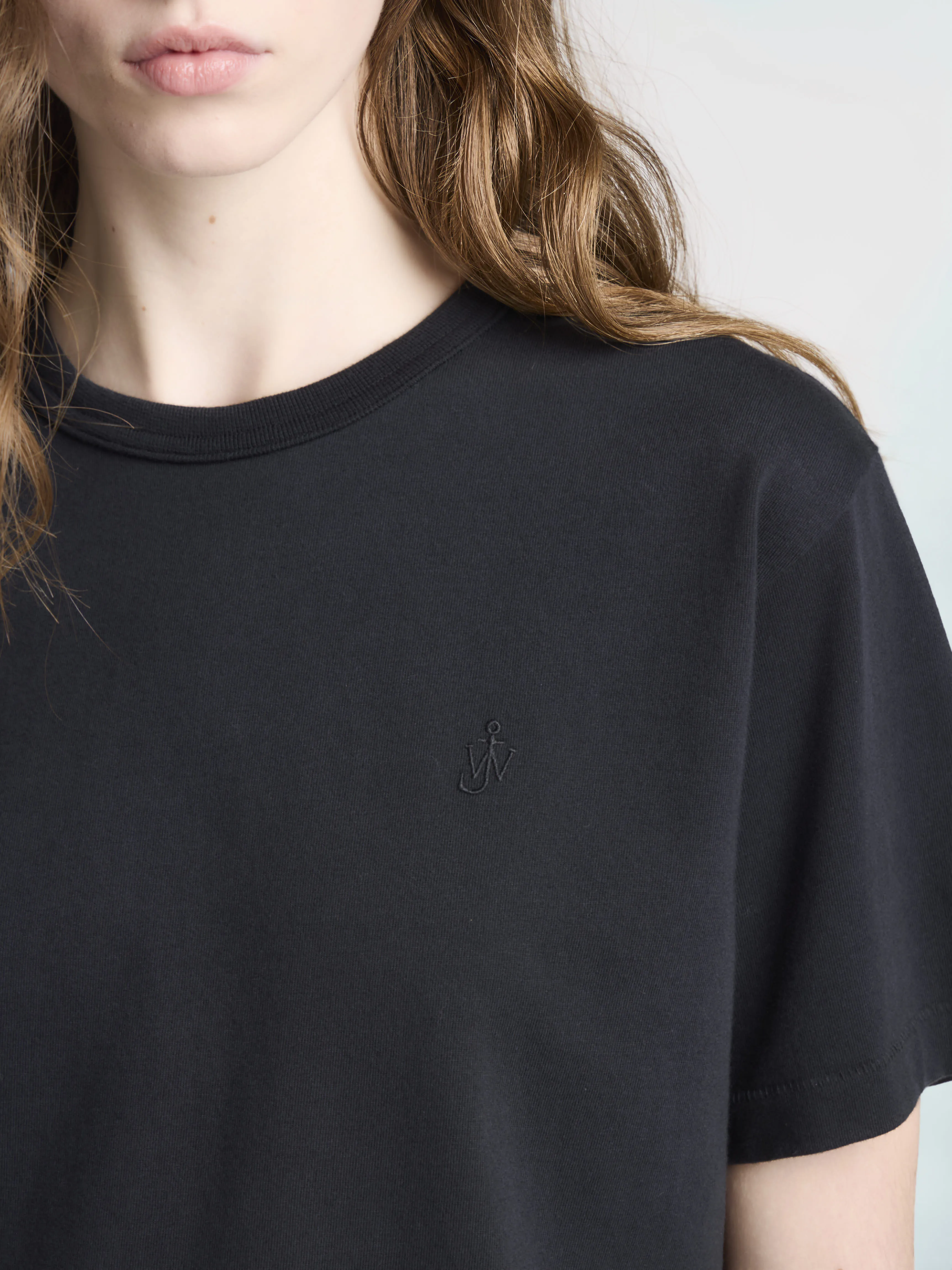 WOMENS EMBROIDERED ANCHOR T-SHIRT IN BLACK sold by J.W. Anderson product image thumbnail 4