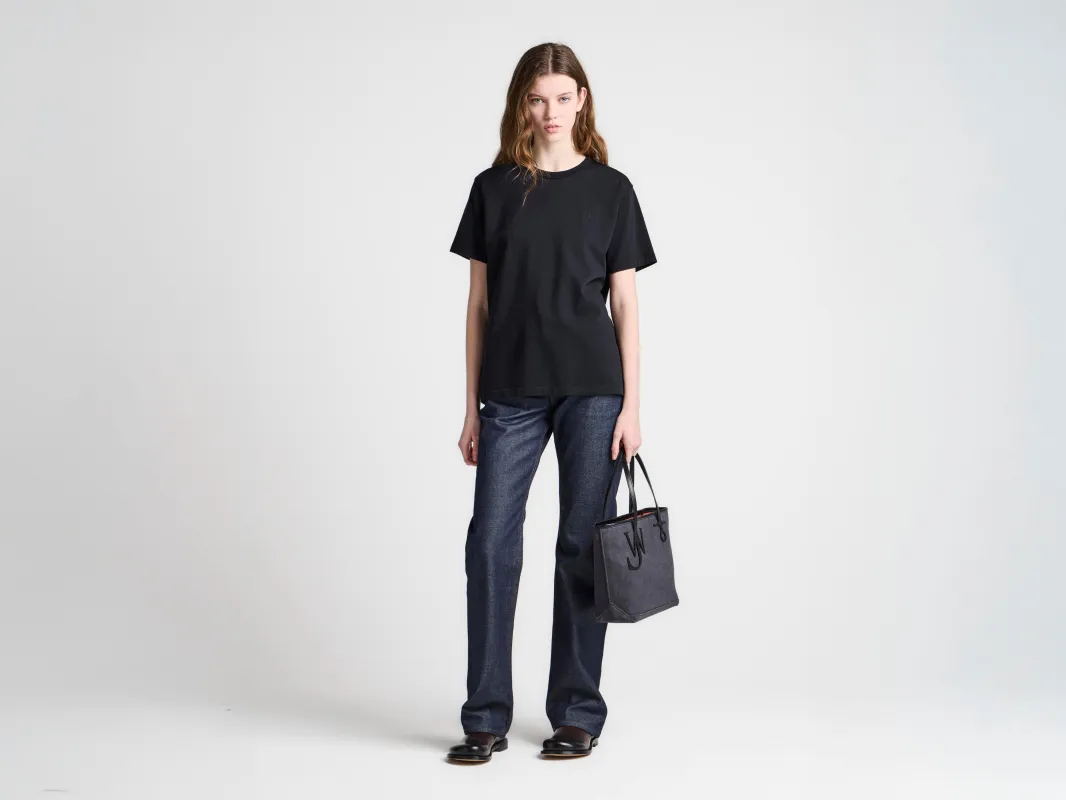 WOMENS EMBROIDERED ANCHOR T-SHIRT IN BLACK made by J.W. Anderson