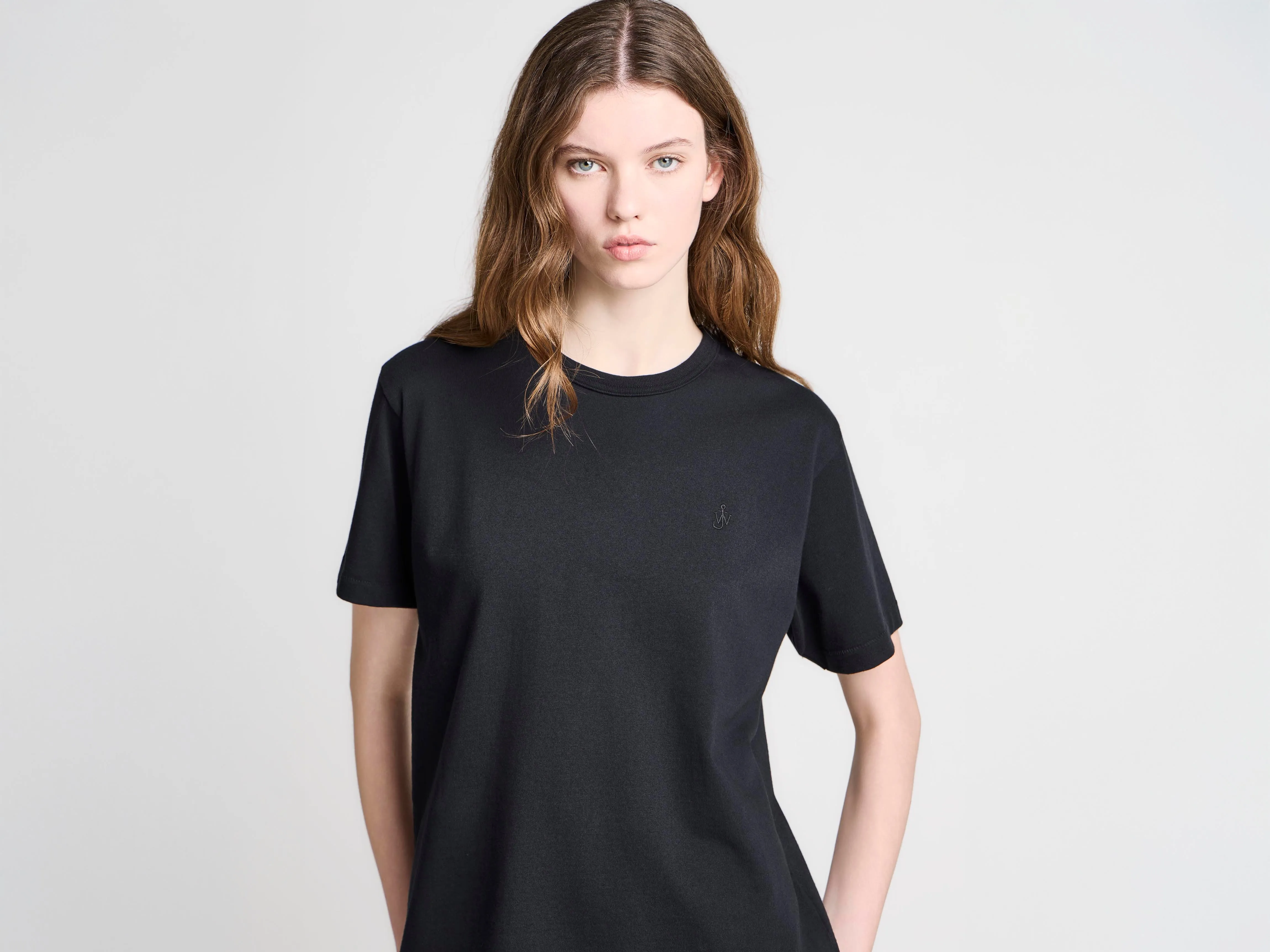 WOMENS EMBROIDERED ANCHOR T-SHIRT IN BLACK sold by J.W. Anderson product image thumbnail 3
