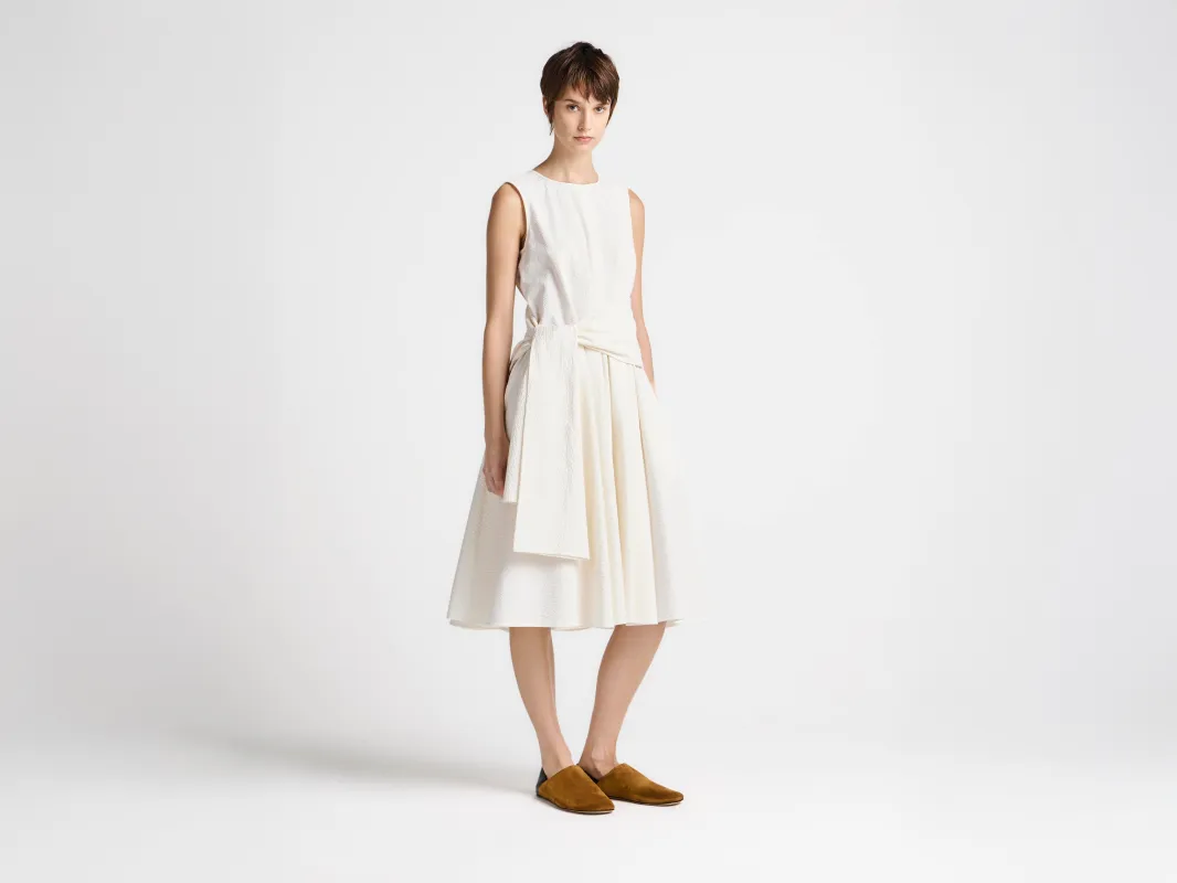 WOMENS CLOQUE DRESS IN IVORY made by J.W. Anderson
