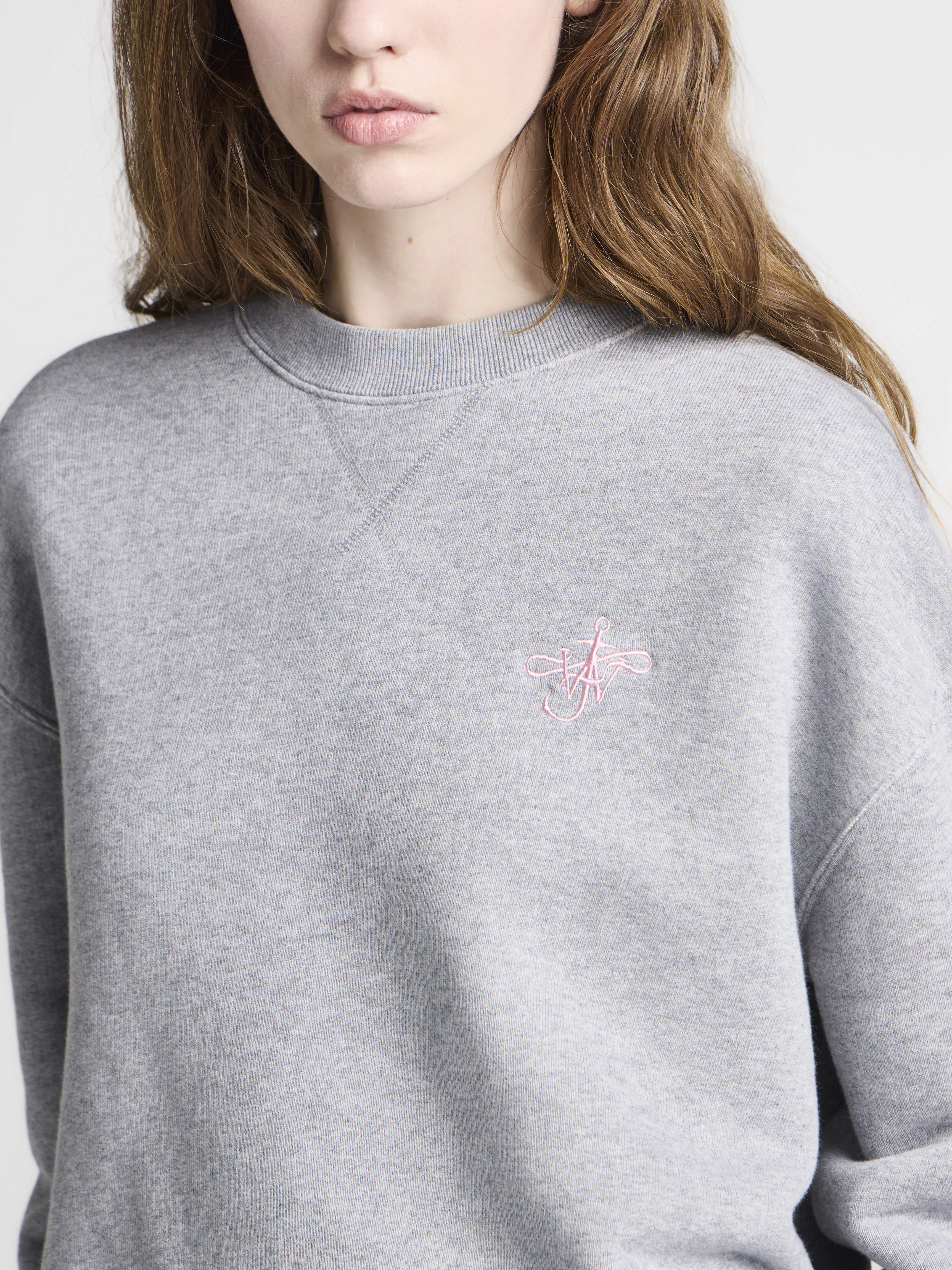 WOMENS RIBBON ANCHOR SWEATSHIRT IN MID GREY MELANGE sold by J.W. Anderson product image thumbnail 3