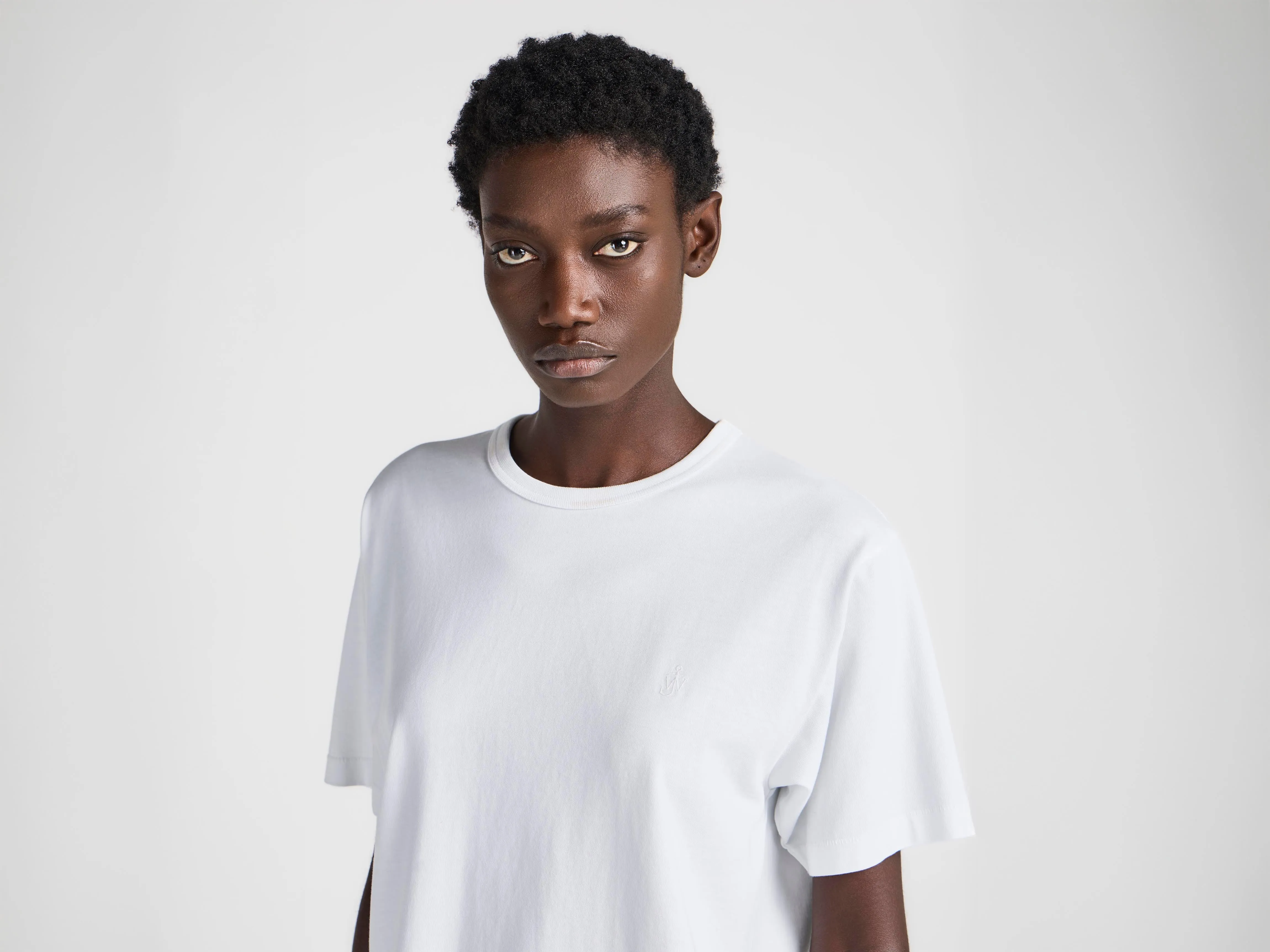 WOMENS EMBROIDERED ANCHOR T-SHIRT IN WHITE sold by J.W. Anderson product image thumbnail 3