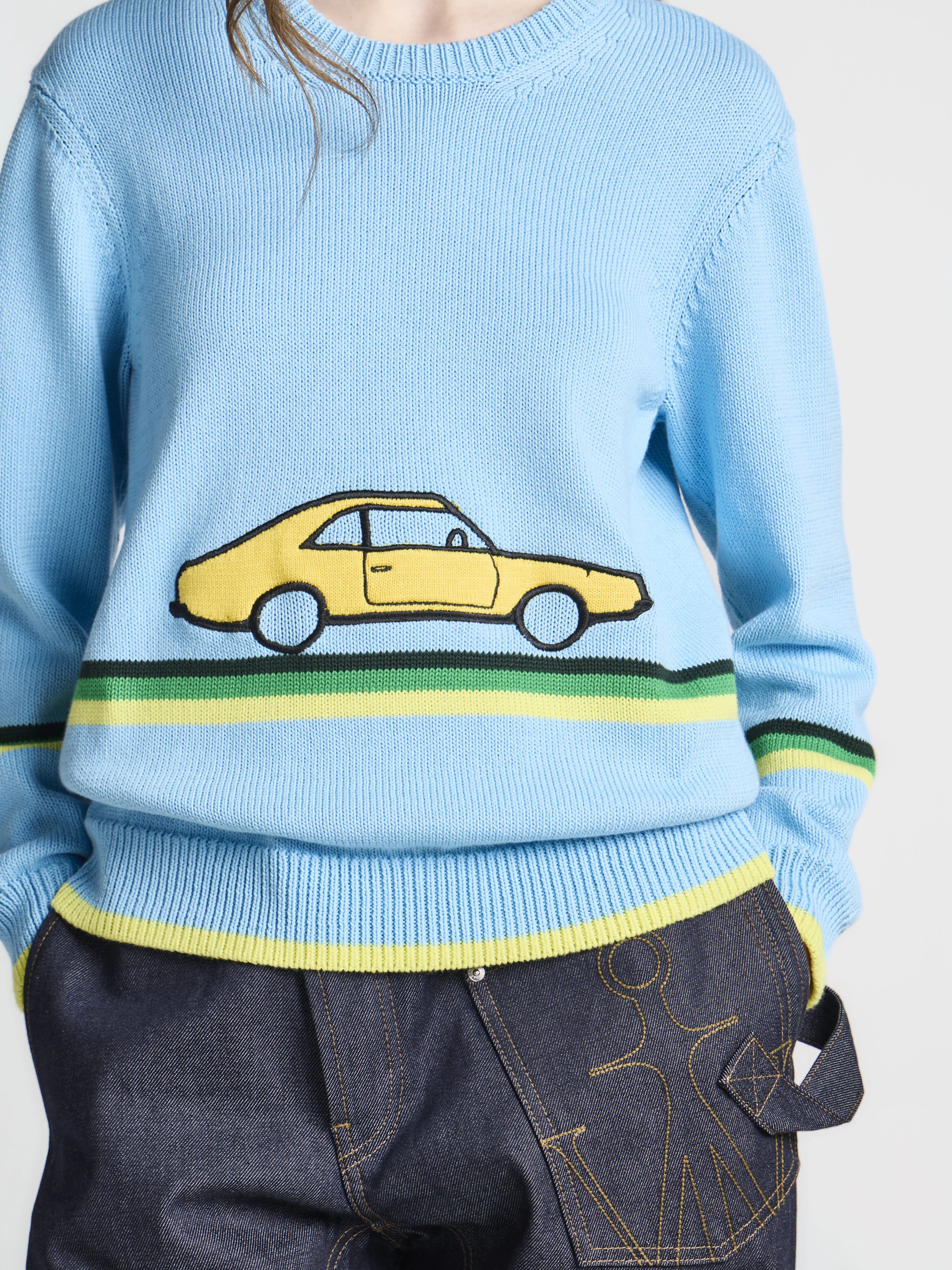 WOMENS CAR JUMPER IN SKY BLUE sold by J.W. Anderson product image thumbnail 3