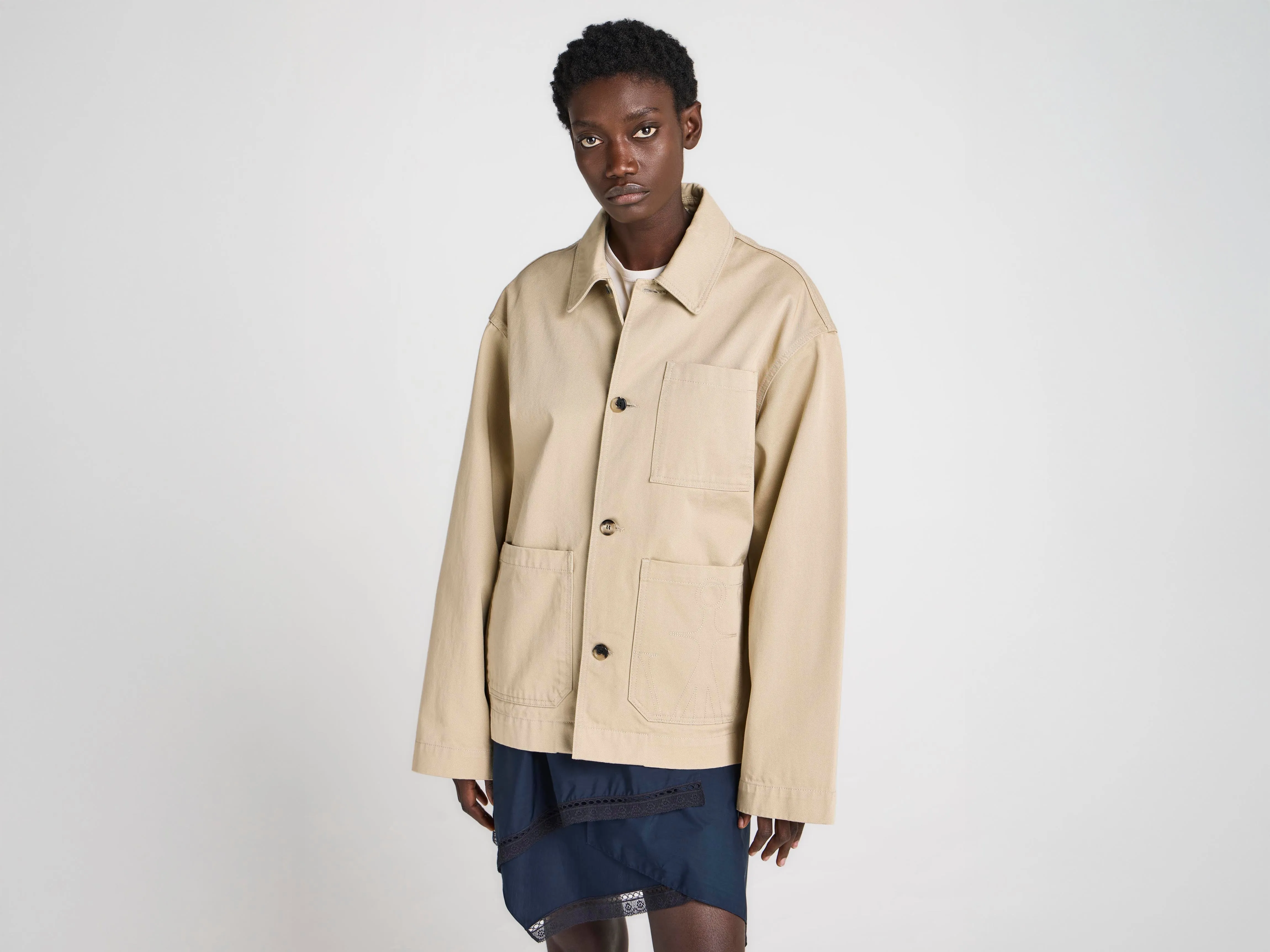 WOMENS PATCH POCKET JACKET IN BEIGE sold by J.W. Anderson product image thumbnail 3
