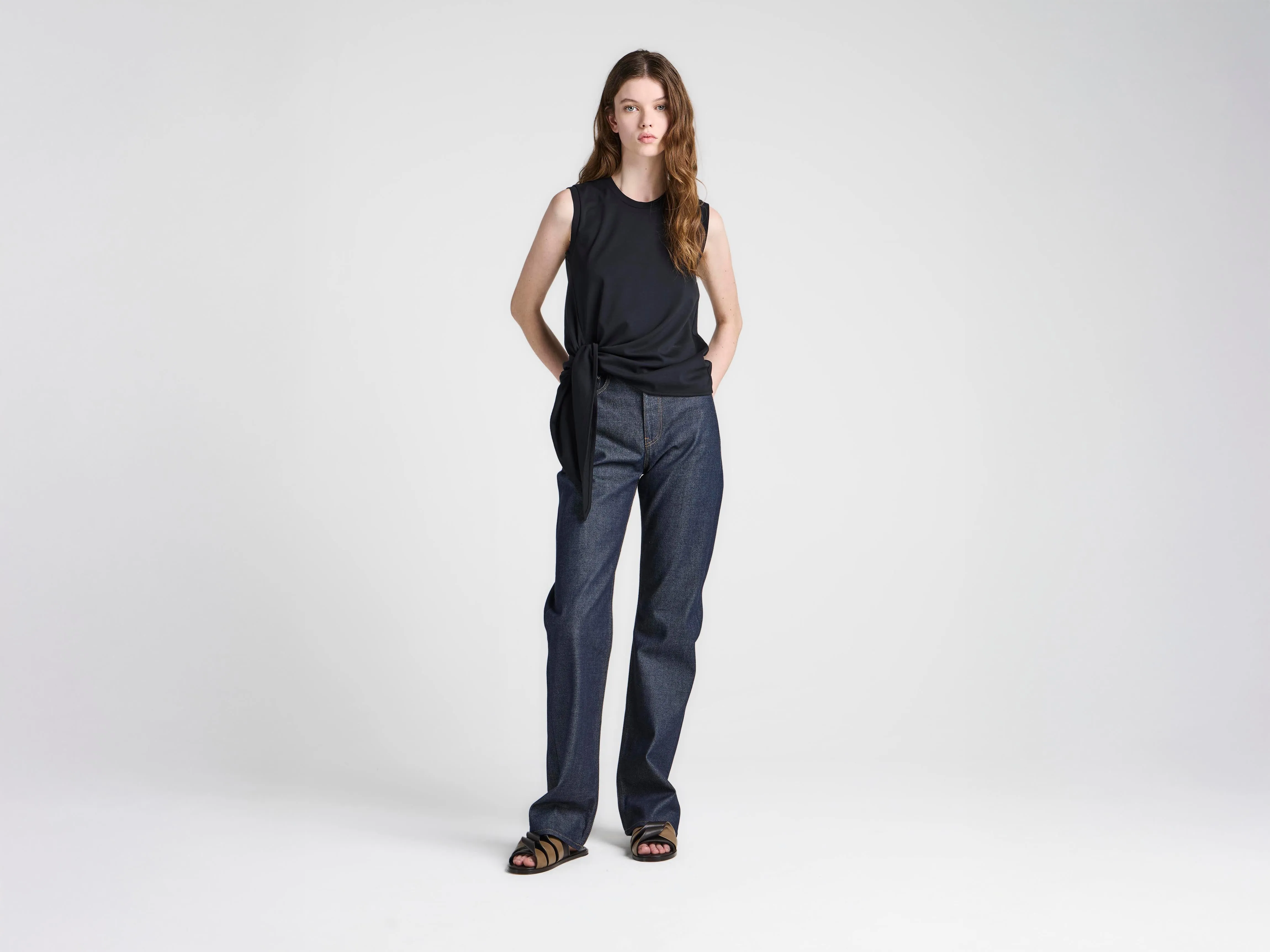 WOMENS HEM KNOT TANK TOP IN BLACK sold by J.W. Anderson product image thumbnail 4
