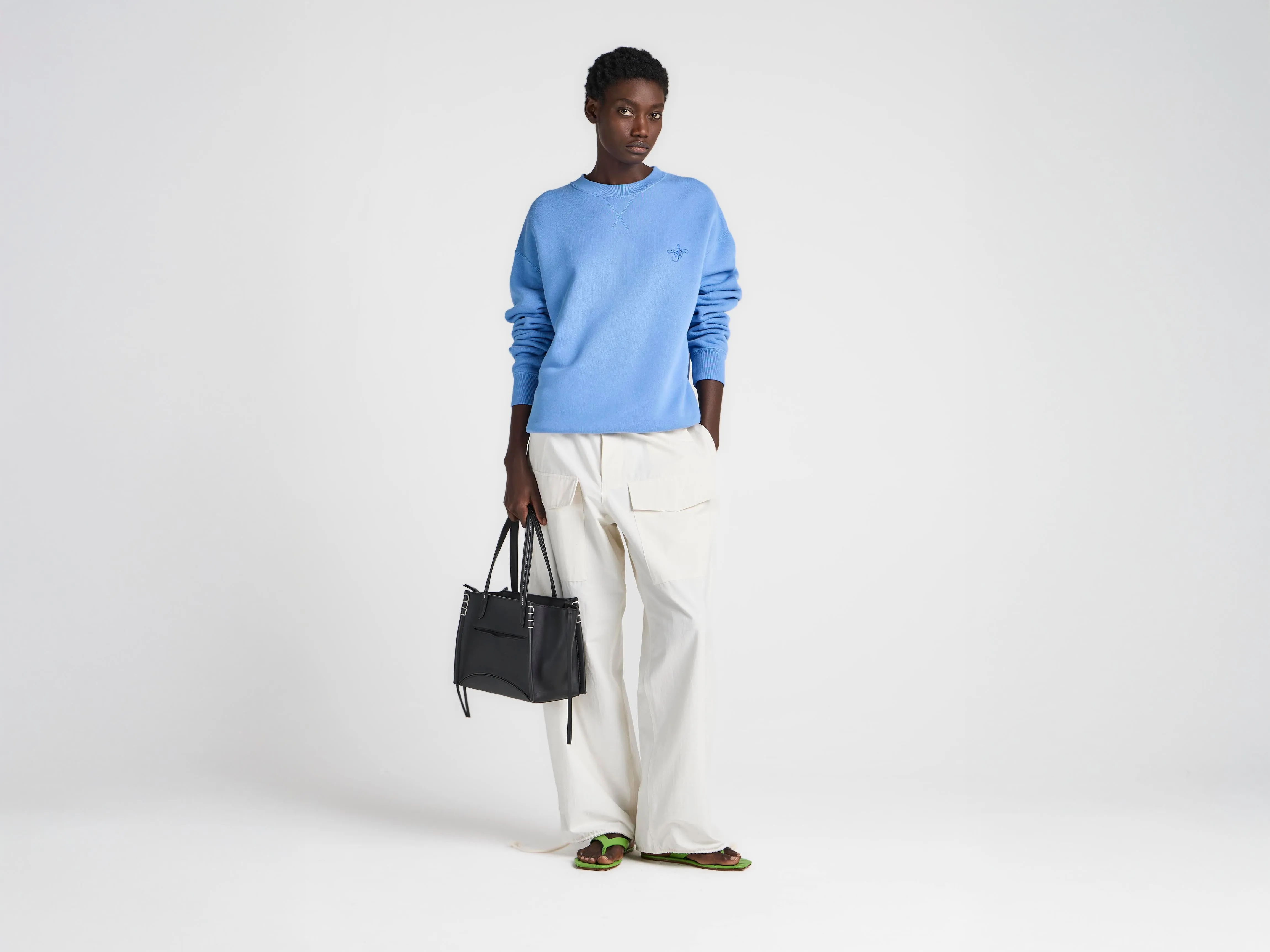 WOMENS RIBBON ANCHOR SWEATSHIRT IN WASHED BLUE sold by J.W. Anderson product image thumbnail 4