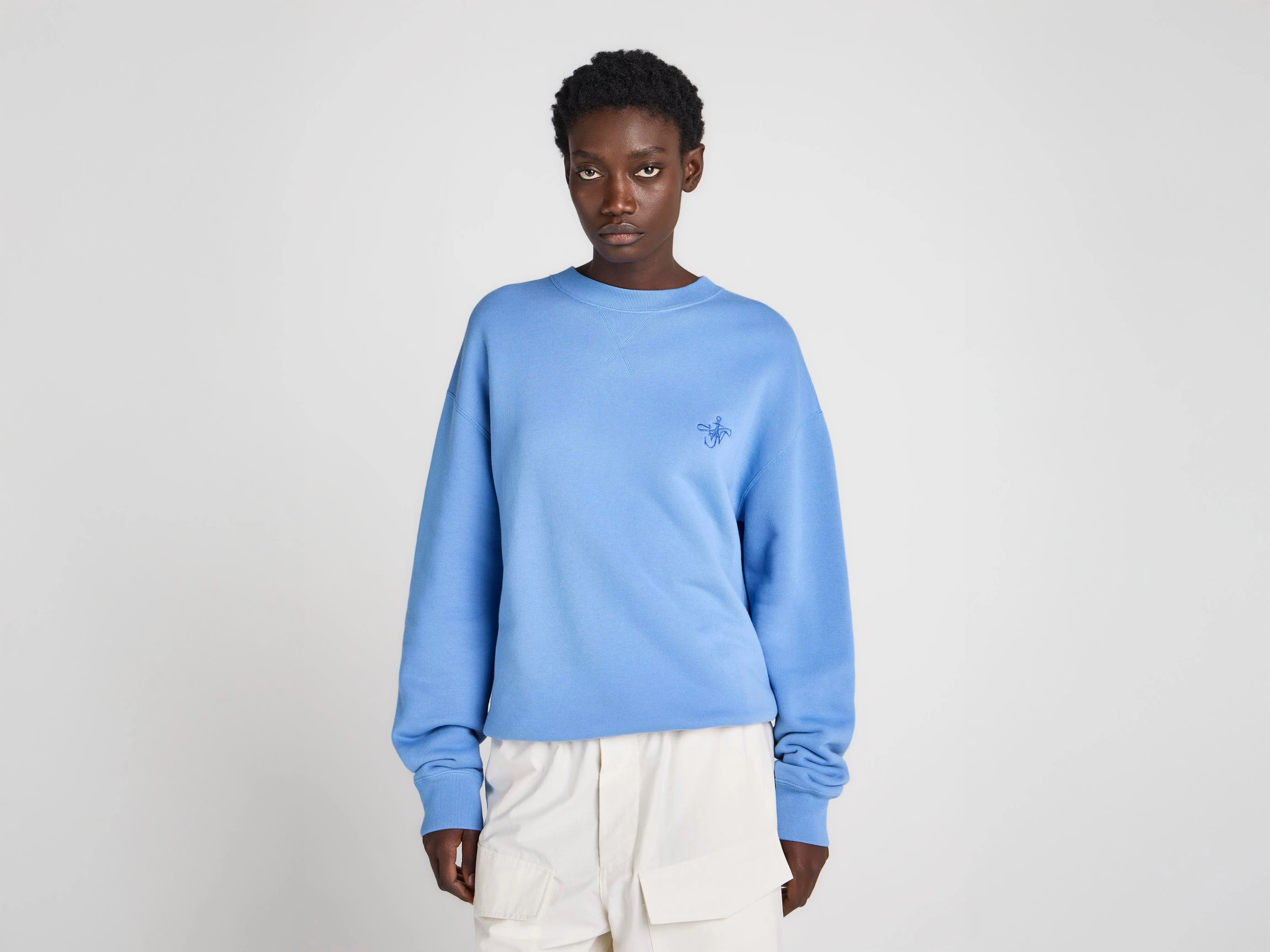 WOMENS RIBBON ANCHOR SWEATSHIRT IN WASHED BLUE sold by J.W. Anderson