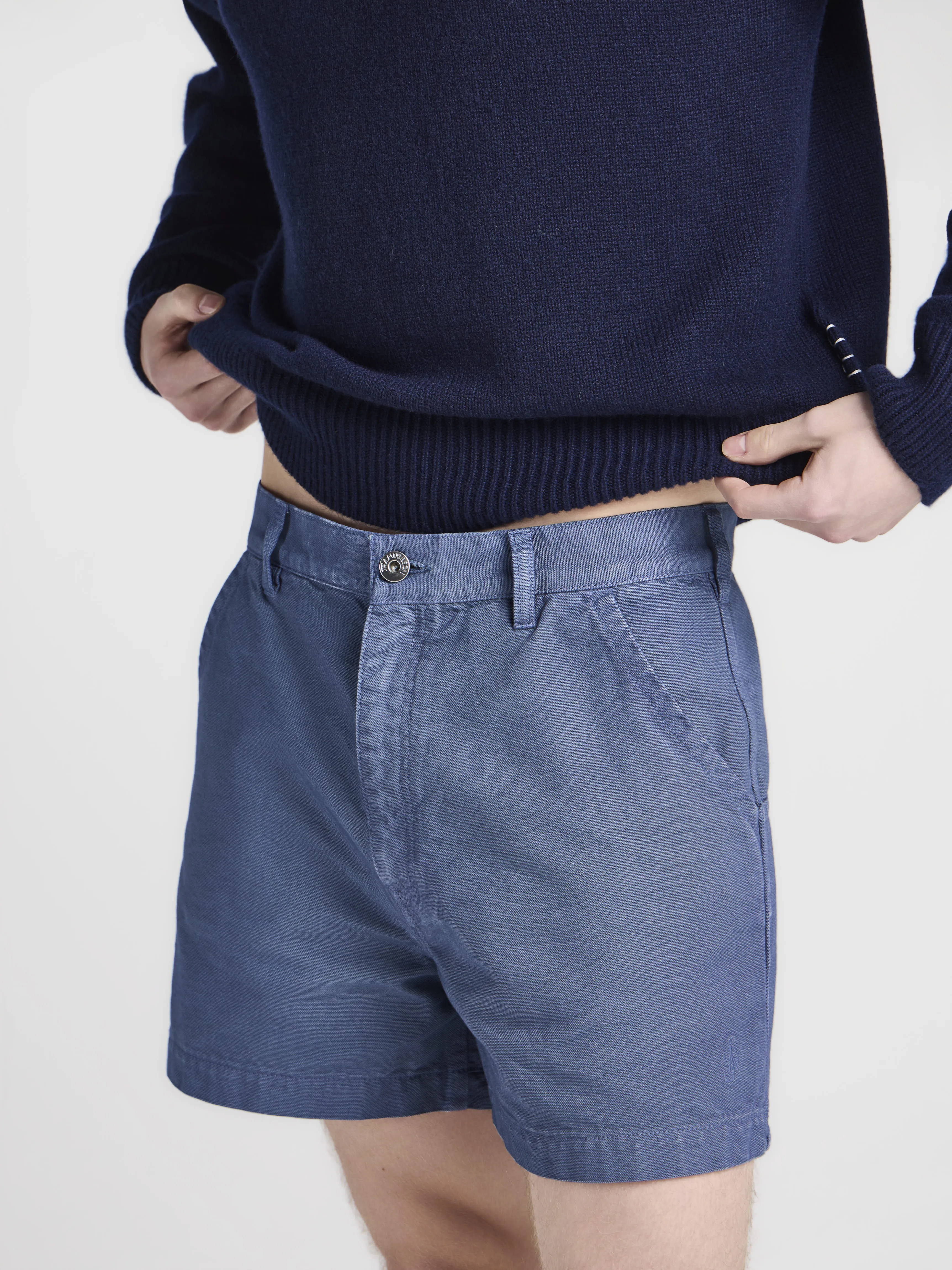 MENS HIKING SHORTS IN STEEL BLUE sold by J.W. Anderson