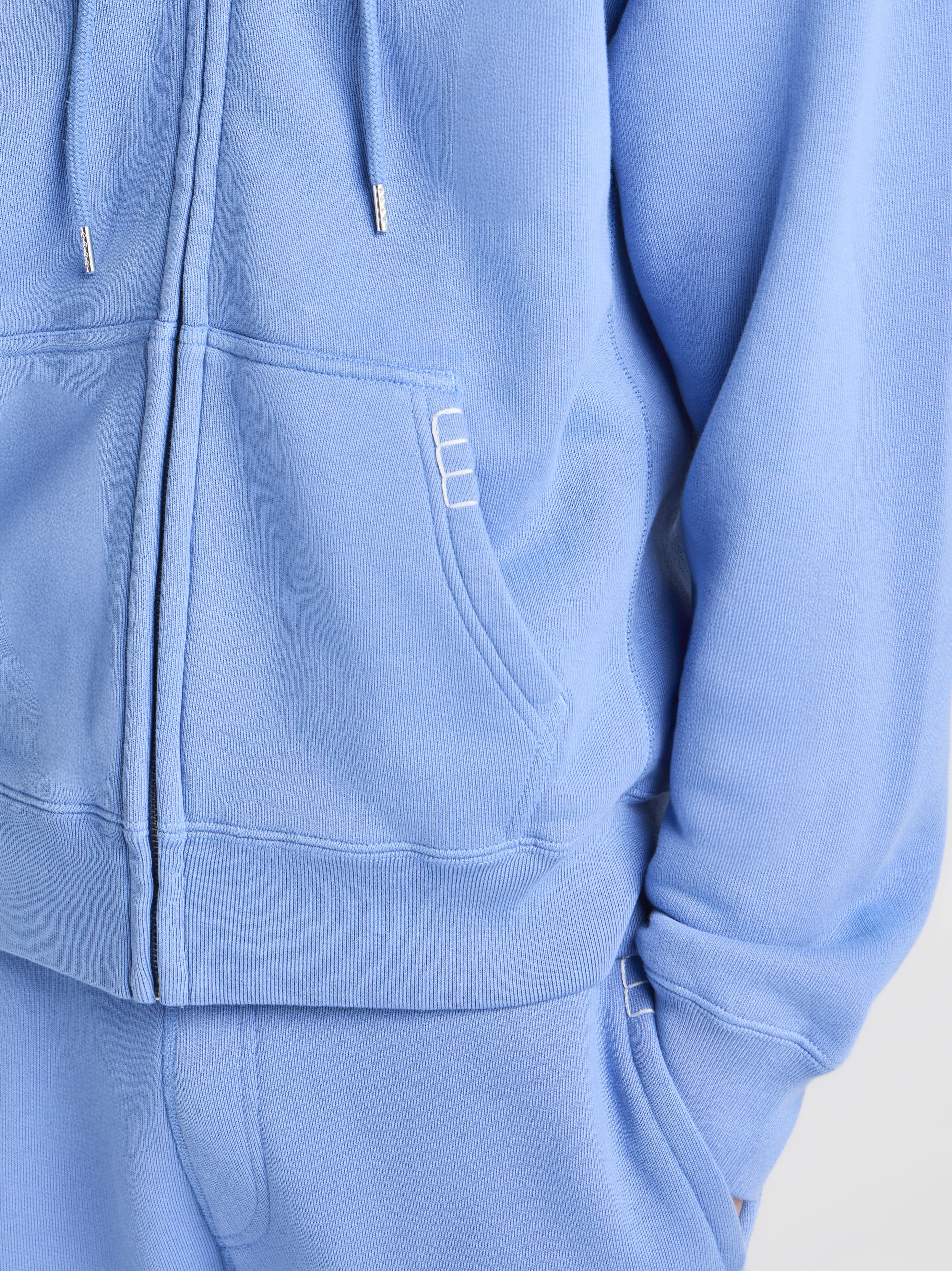 MENS FRONT ZIP HOODIE IN WASHED BLUE sold by J.W. Anderson product image thumbnail 3