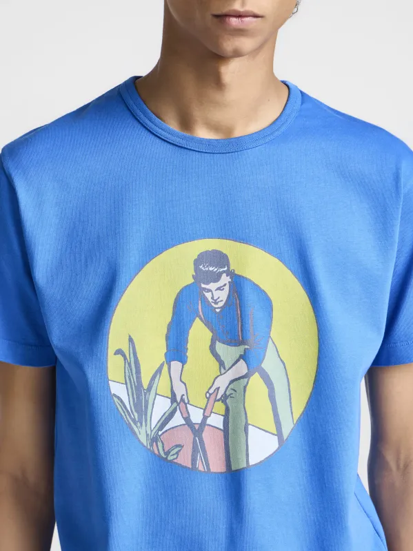 MENS GARDENER T-SHIRT IN SAPPHIRE BLUE made by J.W. Anderson