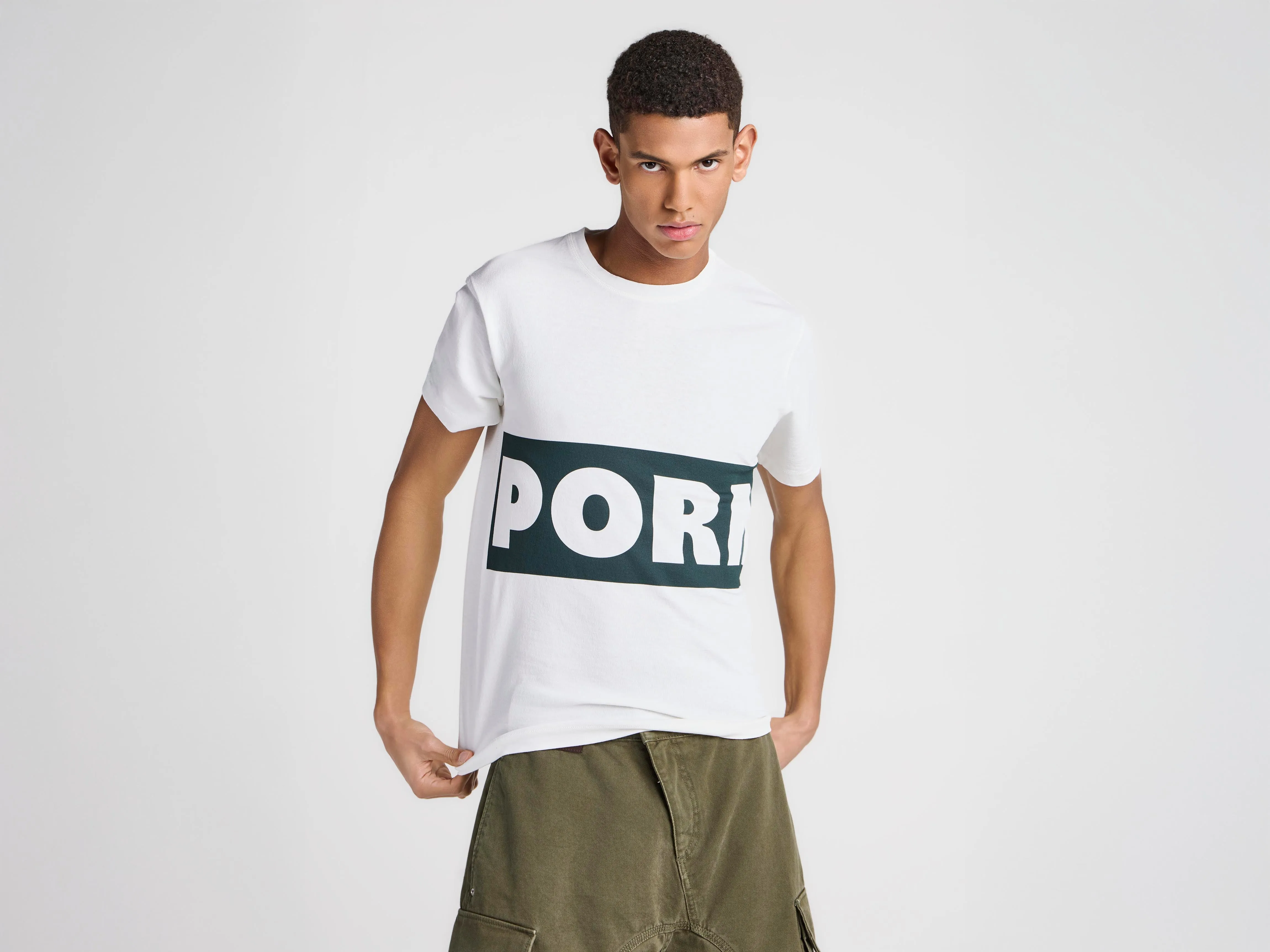 MENS PORN T-SHIRT IN WHITE & GREEN sold by J.W. Anderson product image thumbnail 3
