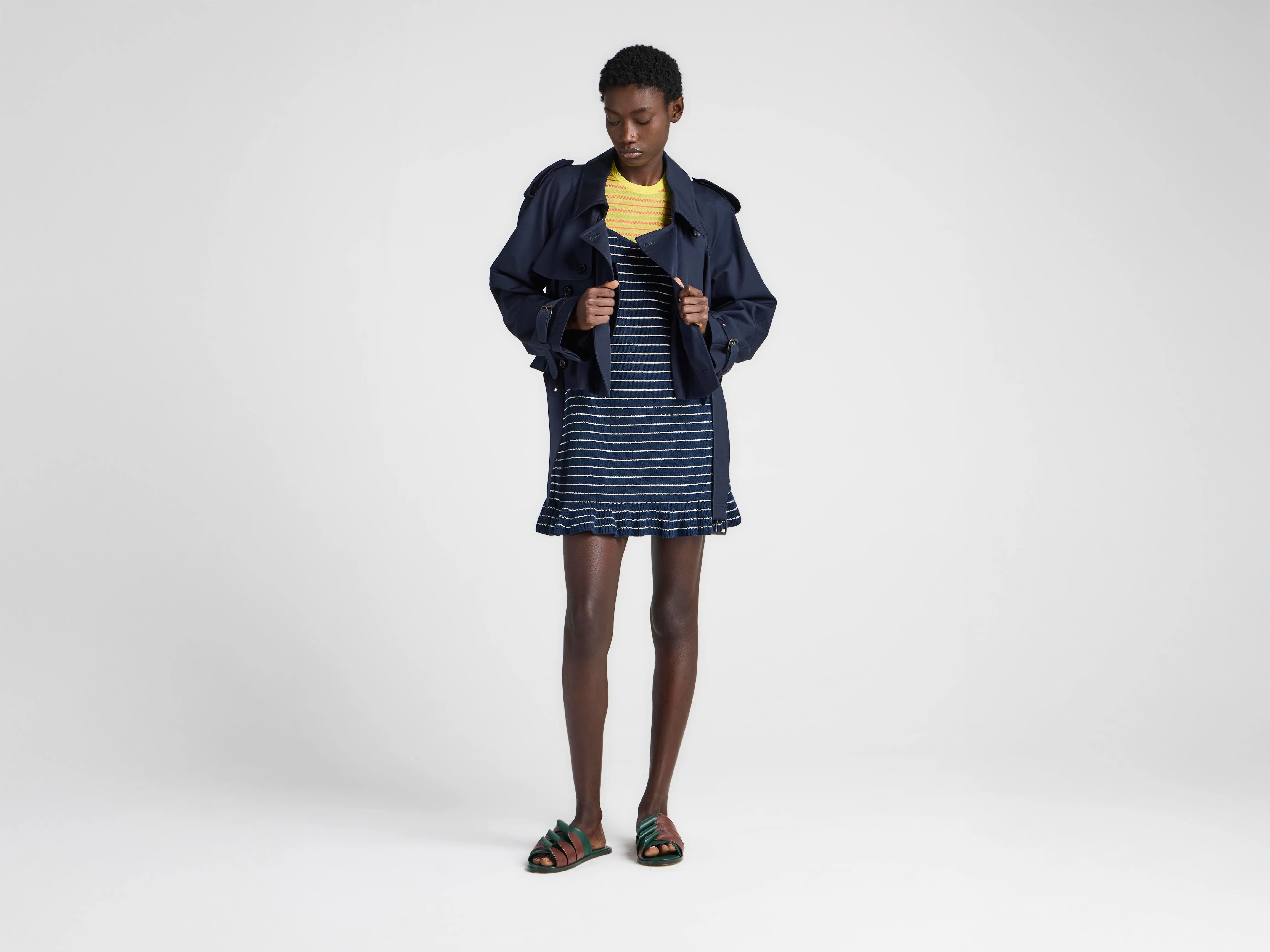 WOMENS CROPPED TRENCH IN NAVY sold by J.W. Anderson product image thumbnail 2