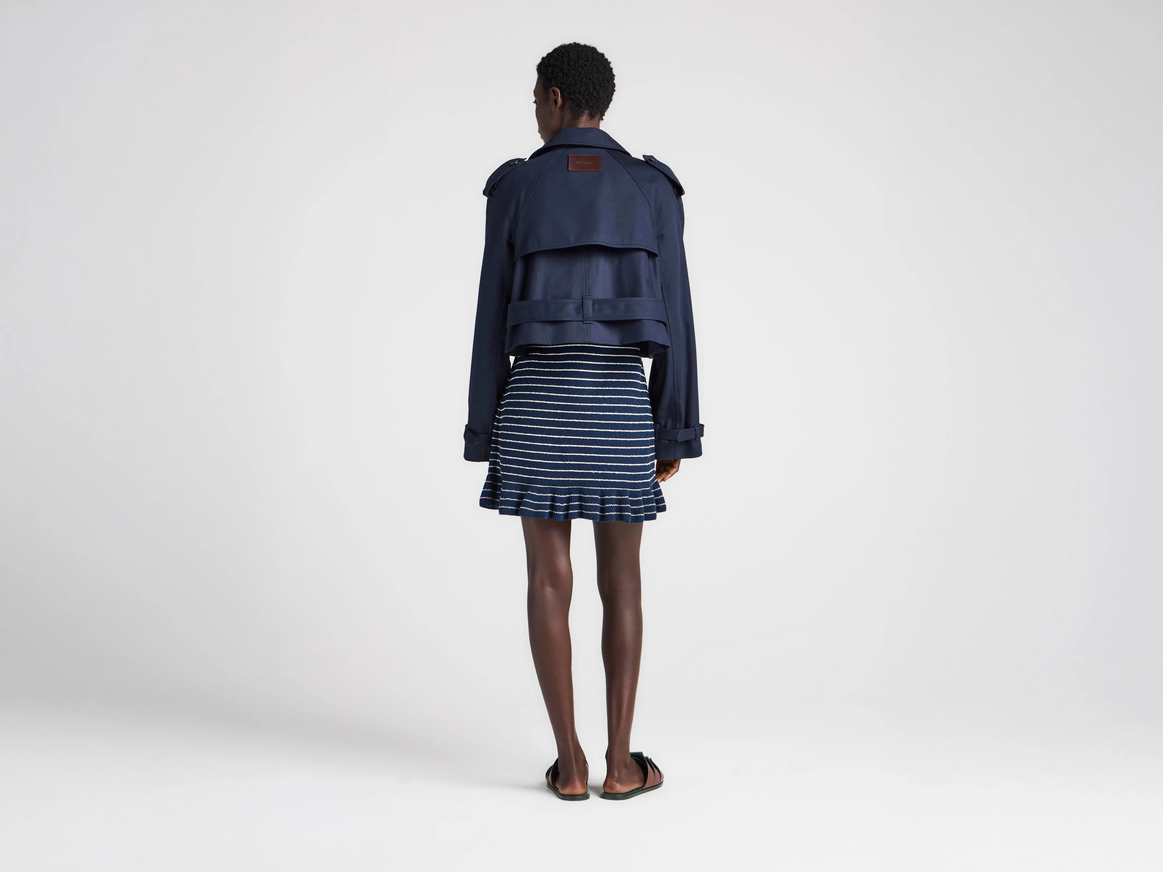 WOMENS CROPPED TRENCH IN NAVY sold by J.W. Anderson product image thumbnail 3
