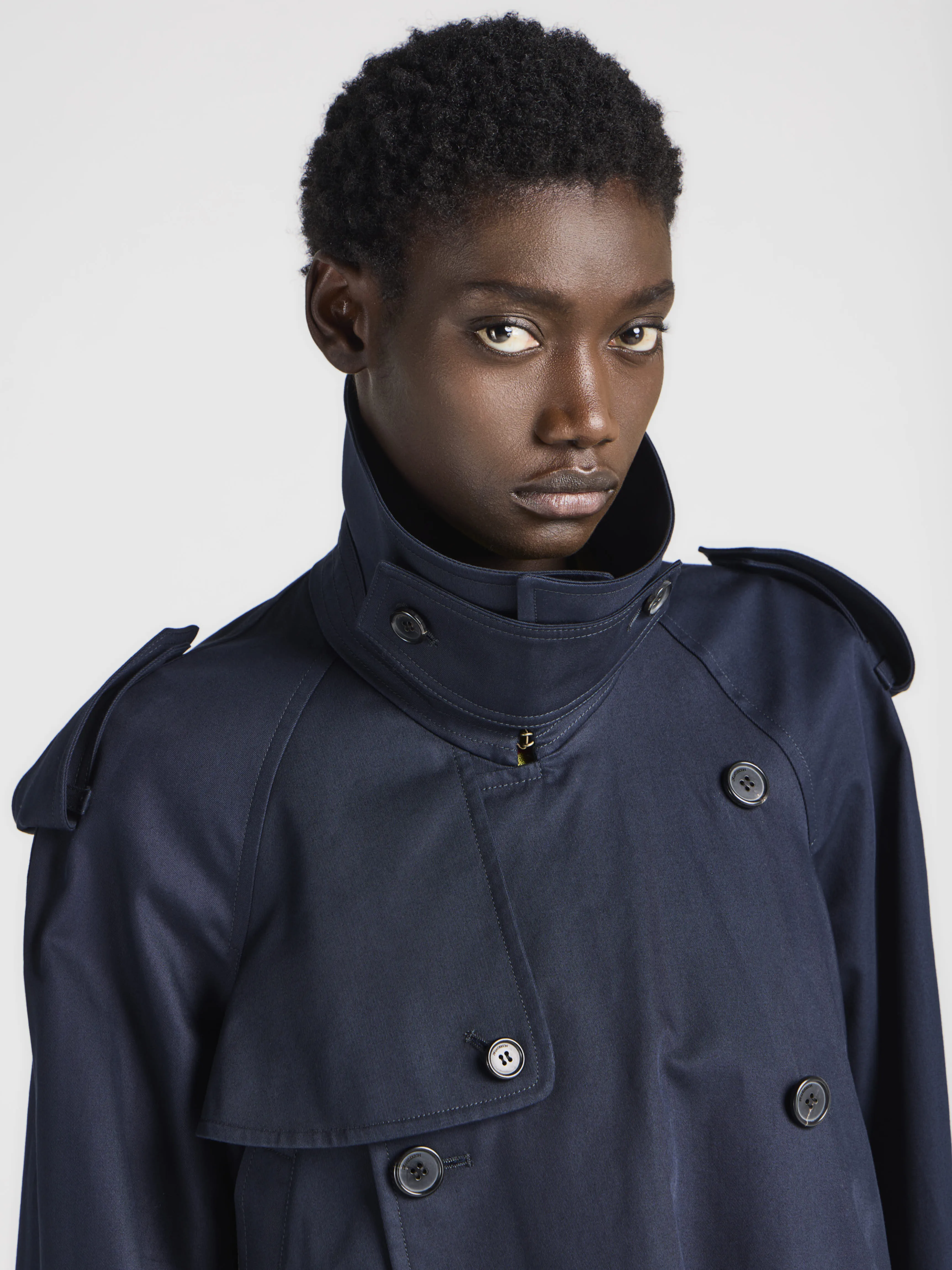 WOMENS CROPPED TRENCH IN NAVY sold by J.W. Anderson product image thumbnail 4