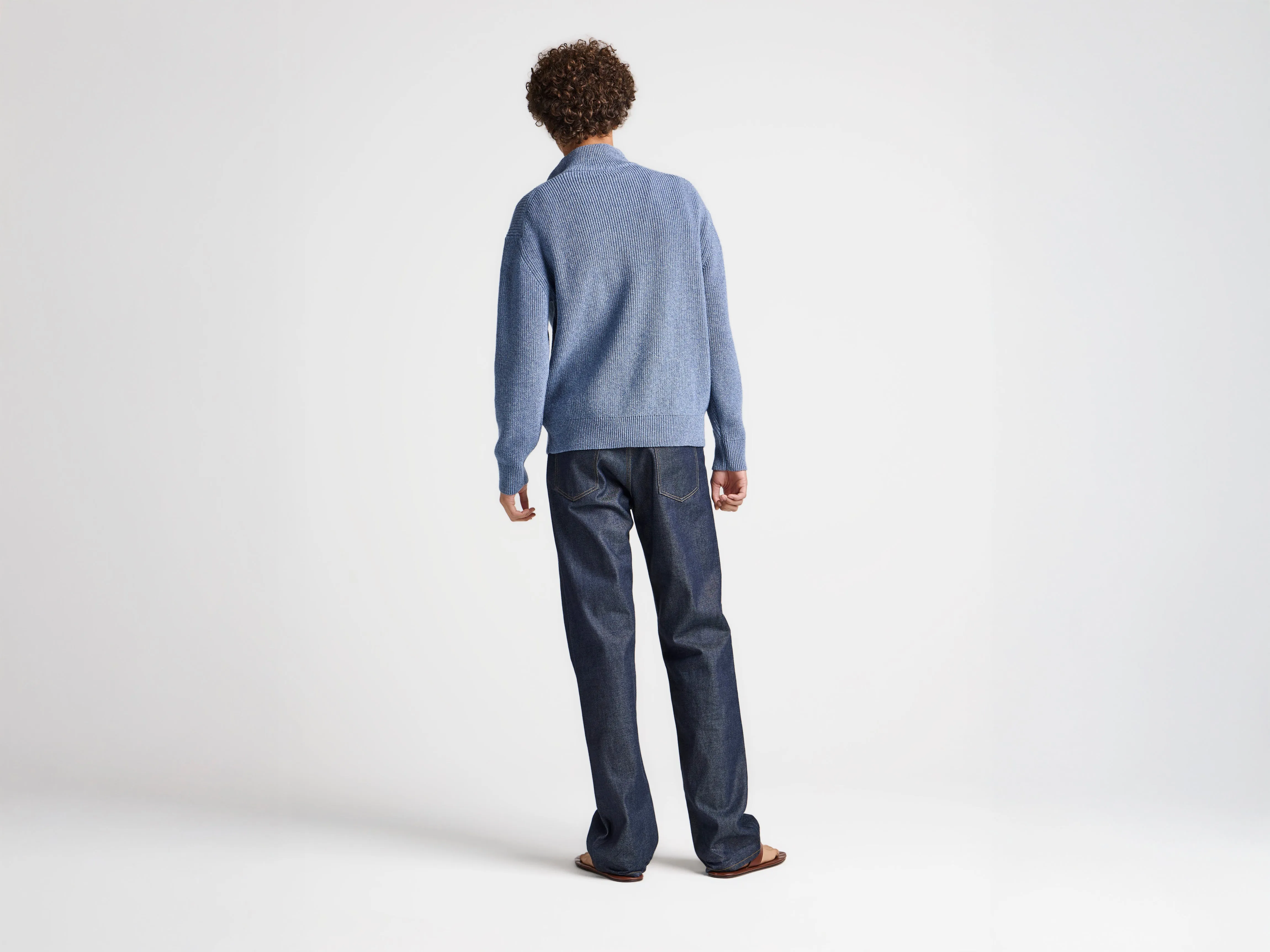 MENS HALF ZIP JUMPER IN SMOKE BLUE sold by J.W. Anderson product image thumbnail 3