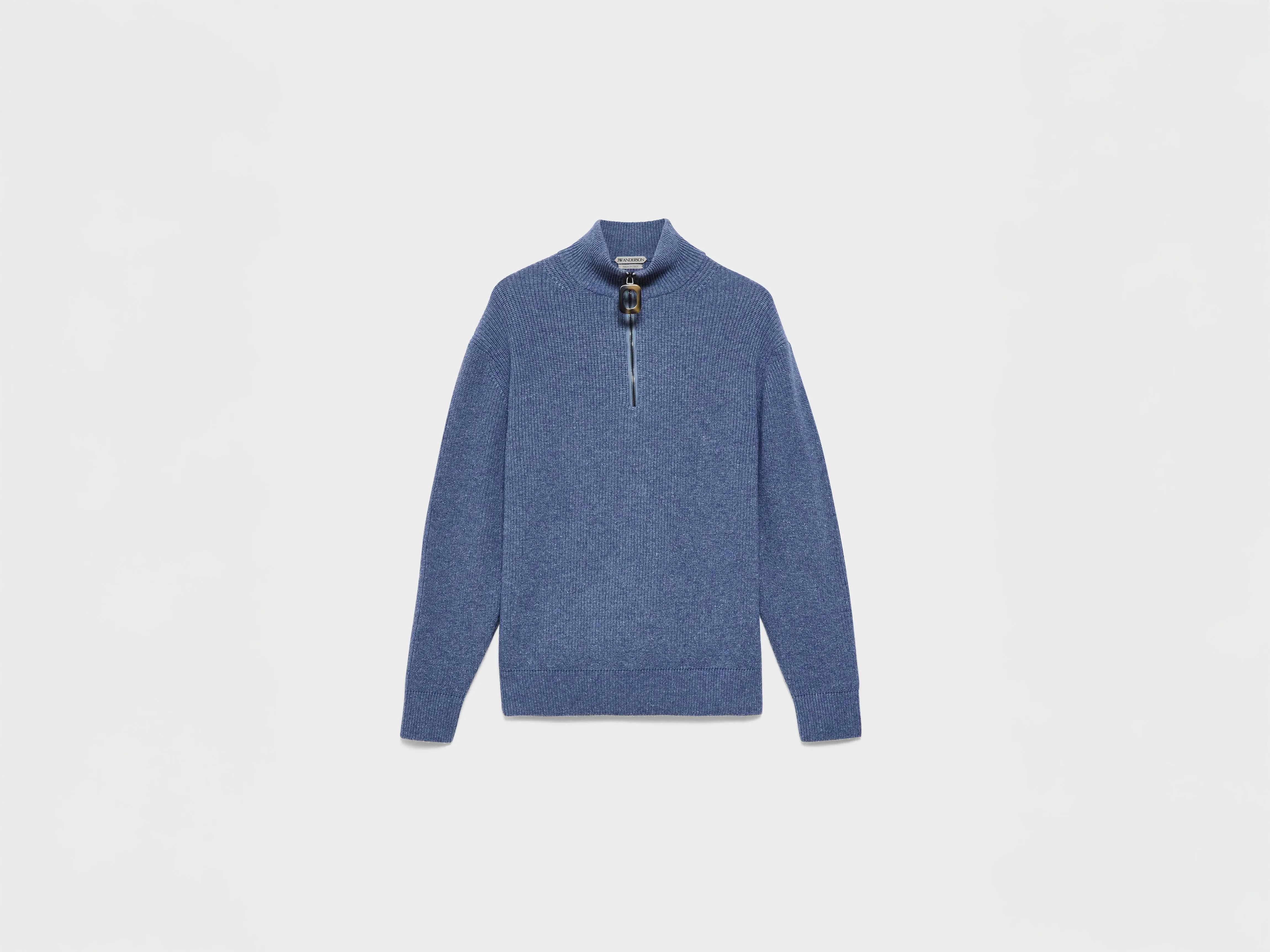 MENS HALF ZIP JUMPER IN SMOKE BLUE sold by J.W. Anderson product image thumbnail 5