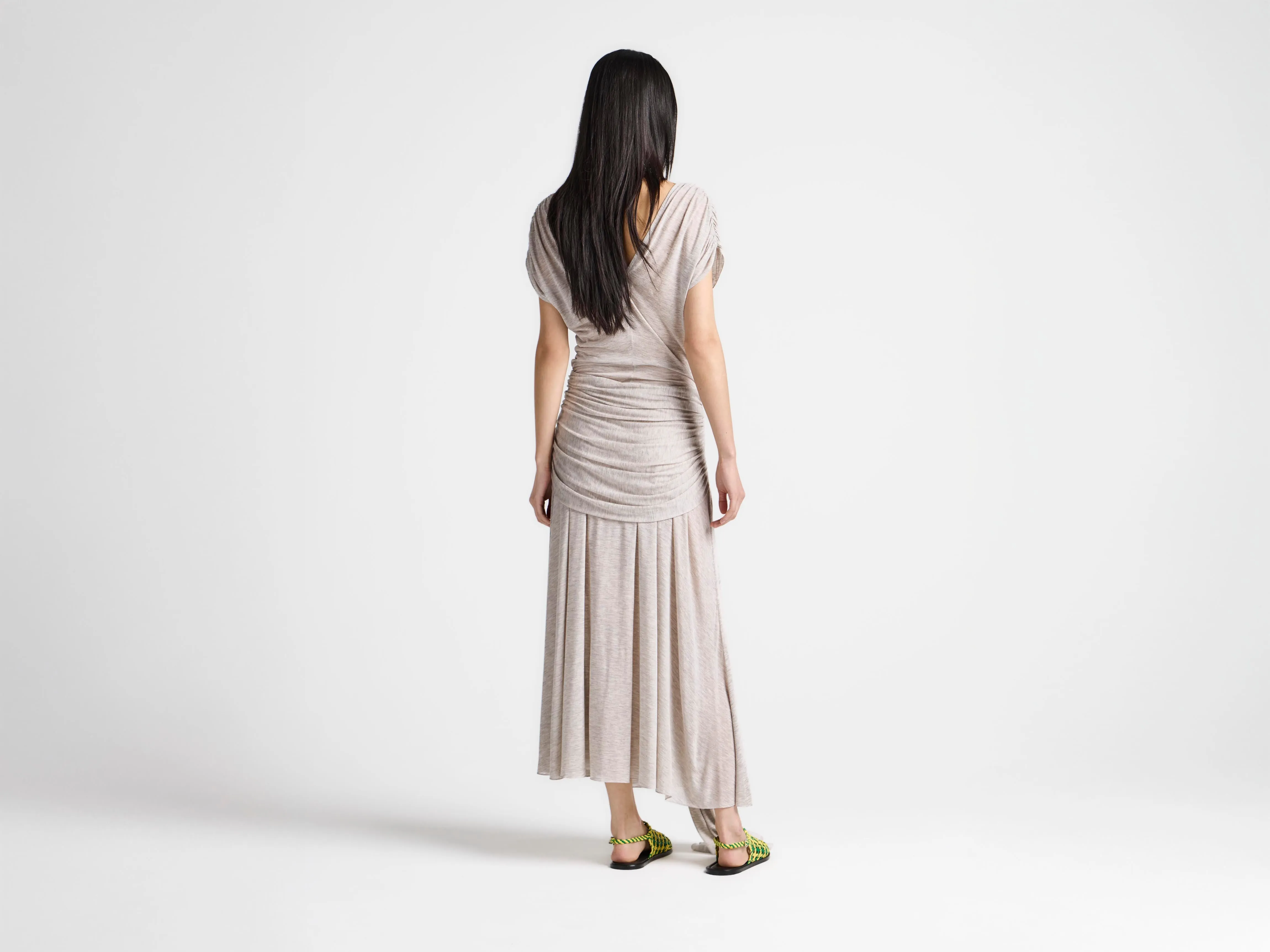 WOMENS KNOTTED WAIST LONGLINE DRESS IN OATMEAL MELANGE sold by J.W. Anderson product image thumbnail 3