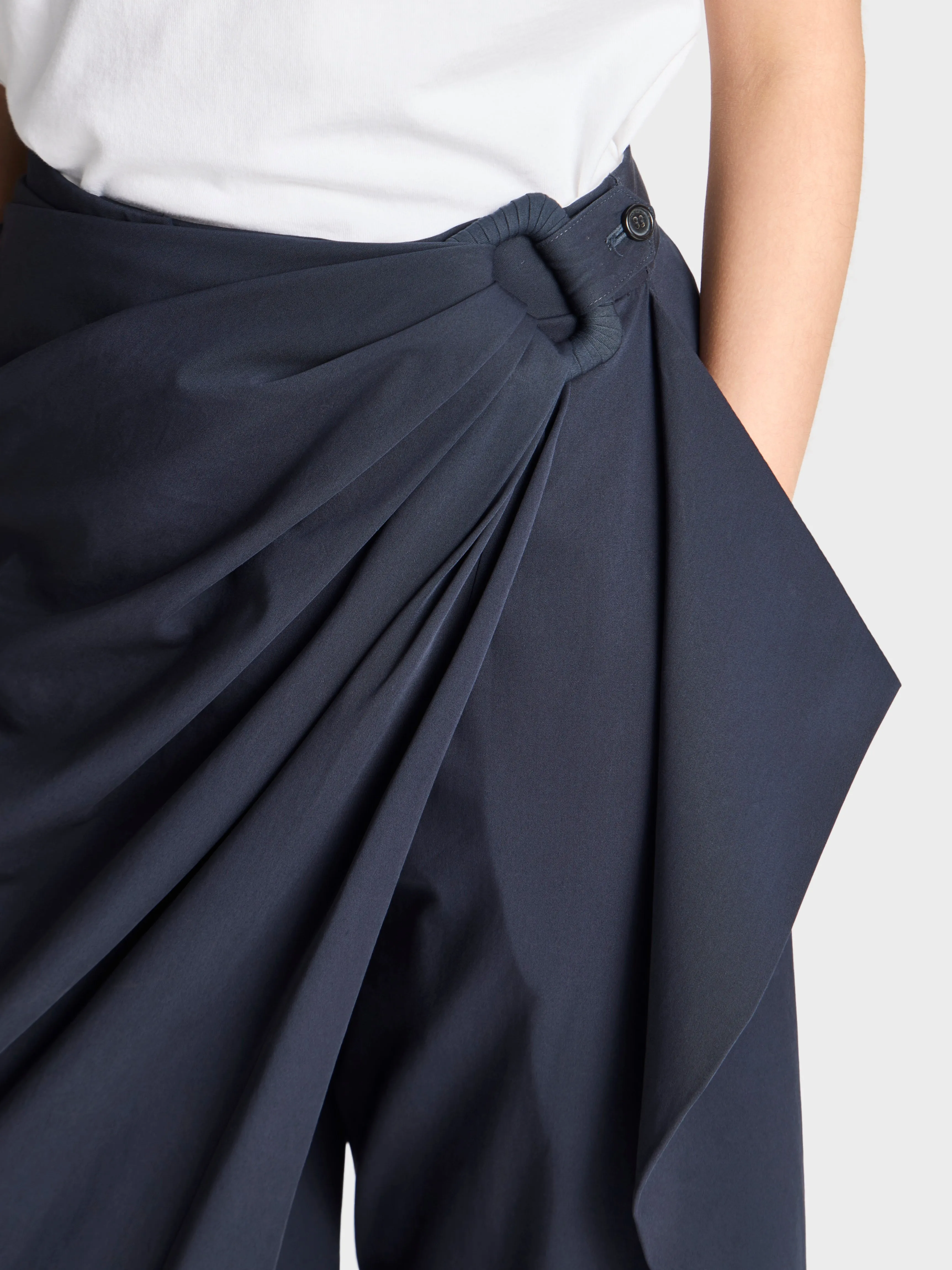 WOMENS FOLD OVER TROUSERS IN NAVY sold by J.W. Anderson product image thumbnail 3