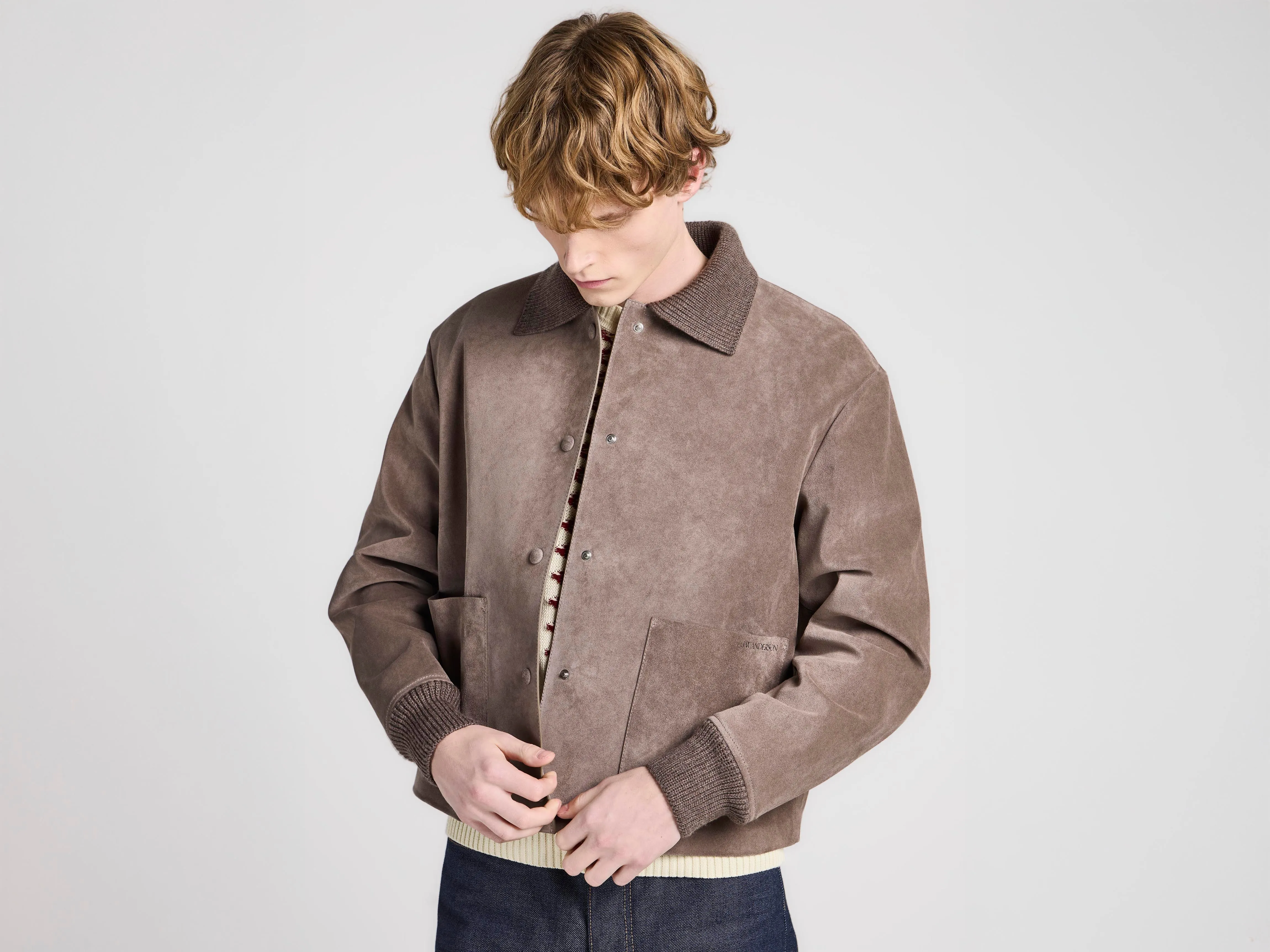 MENS SUEDE JACKET IN MOUSE GREY sold by J.W. Anderson product image thumbnail 5