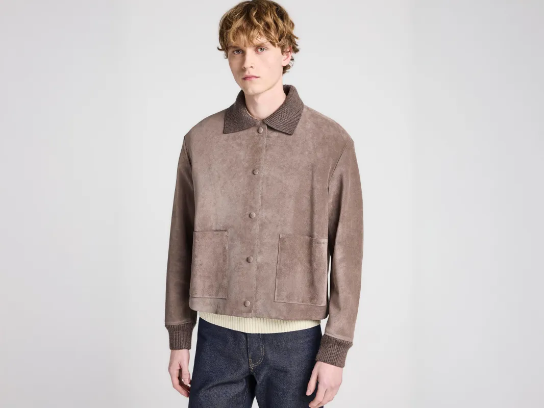MENS SUEDE JACKET IN MOUSE GREY made by J.W. Anderson