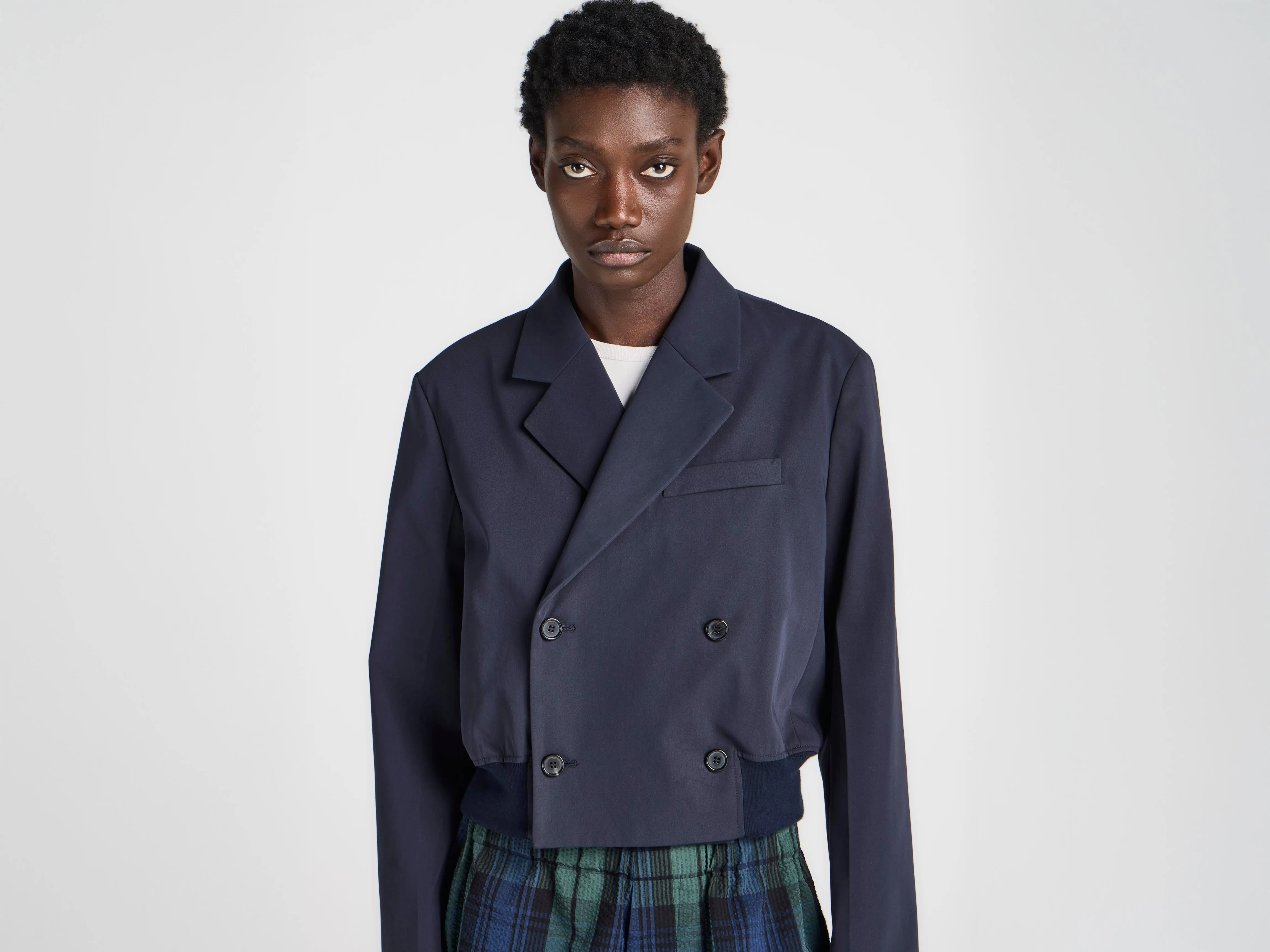 WOMENS CROPPED BLAZER IN NAVY sold by J.W. Anderson product image thumbnail 2
