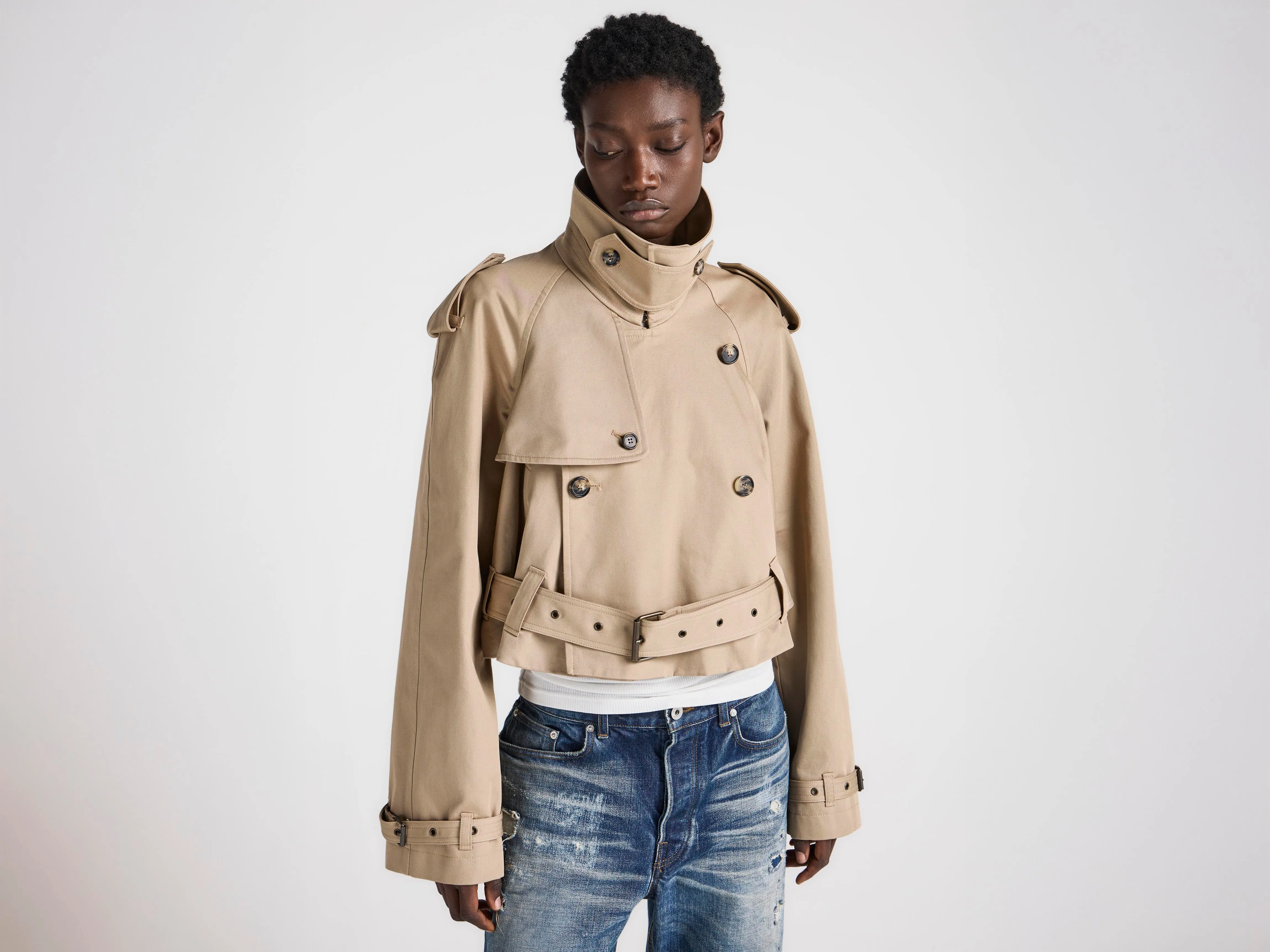 WOMENS CROPPED TRENCH IN BEIGE sold by J.W. Anderson product image thumbnail 2