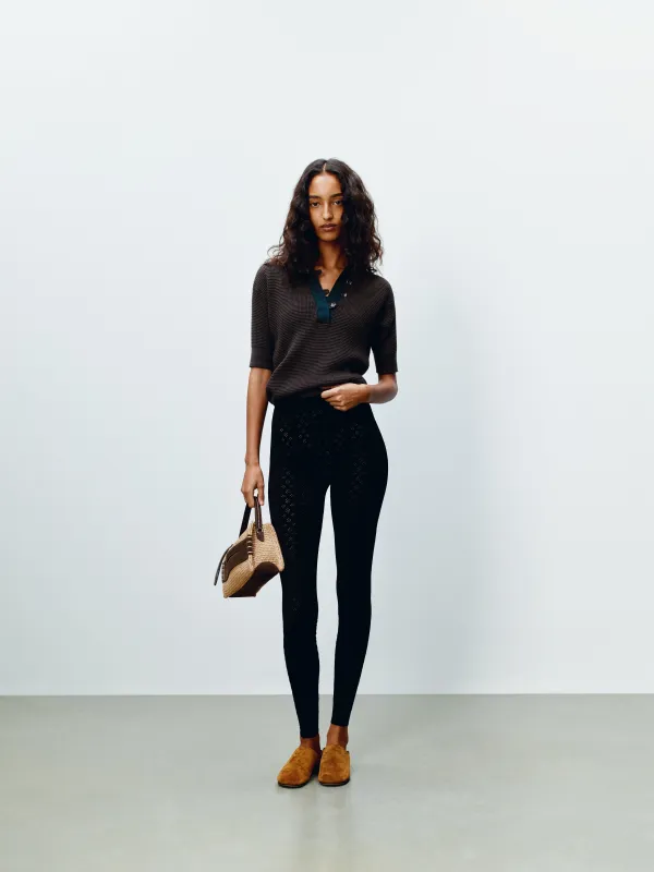 WOMENS KNITTED POLO TOP IN MILITARY GREEN made by J.W. Anderson