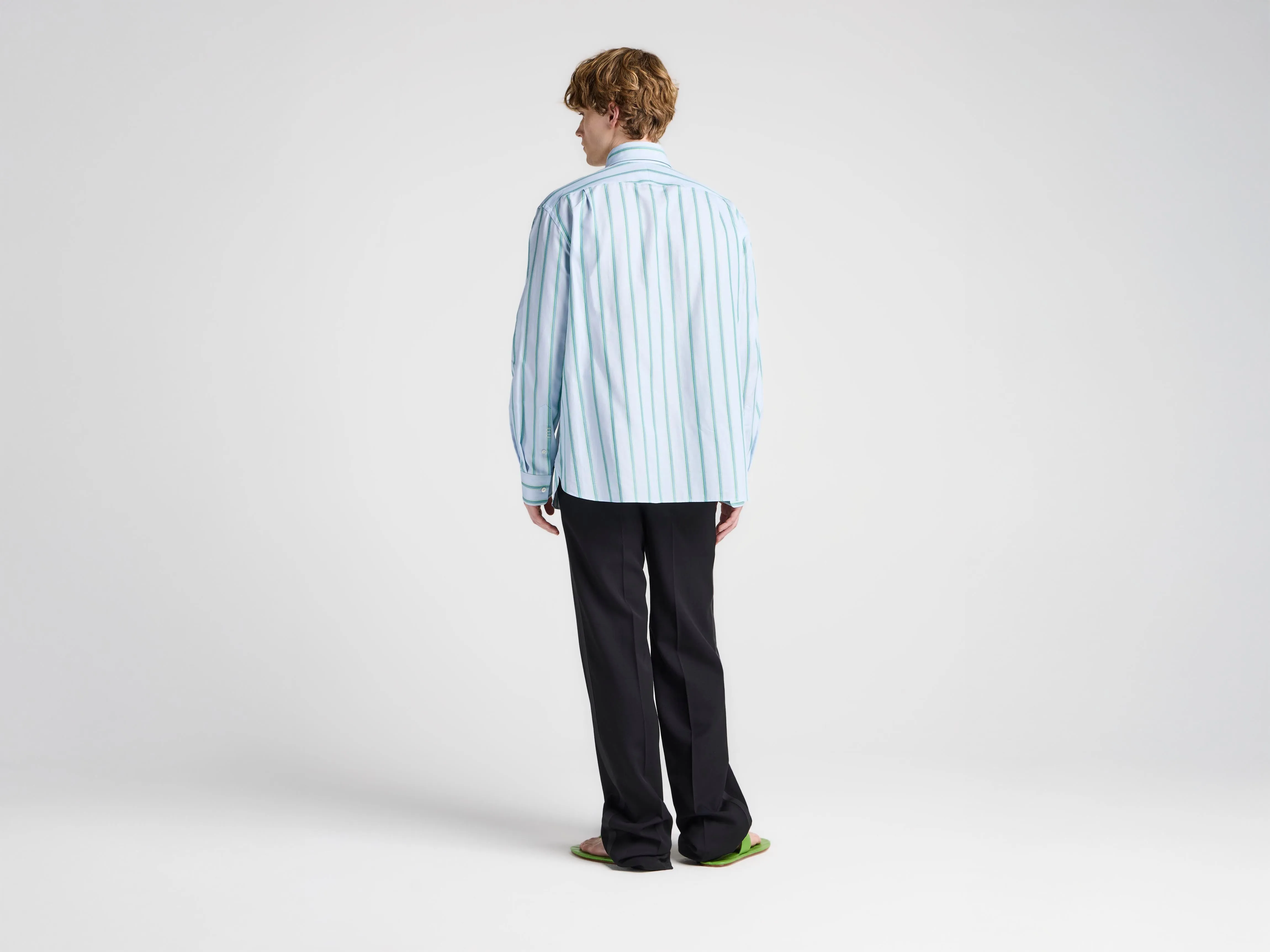 MENS STRIPED DRESS SHIRT IN BLUE & GREEN sold by J.W. Anderson product image thumbnail 2