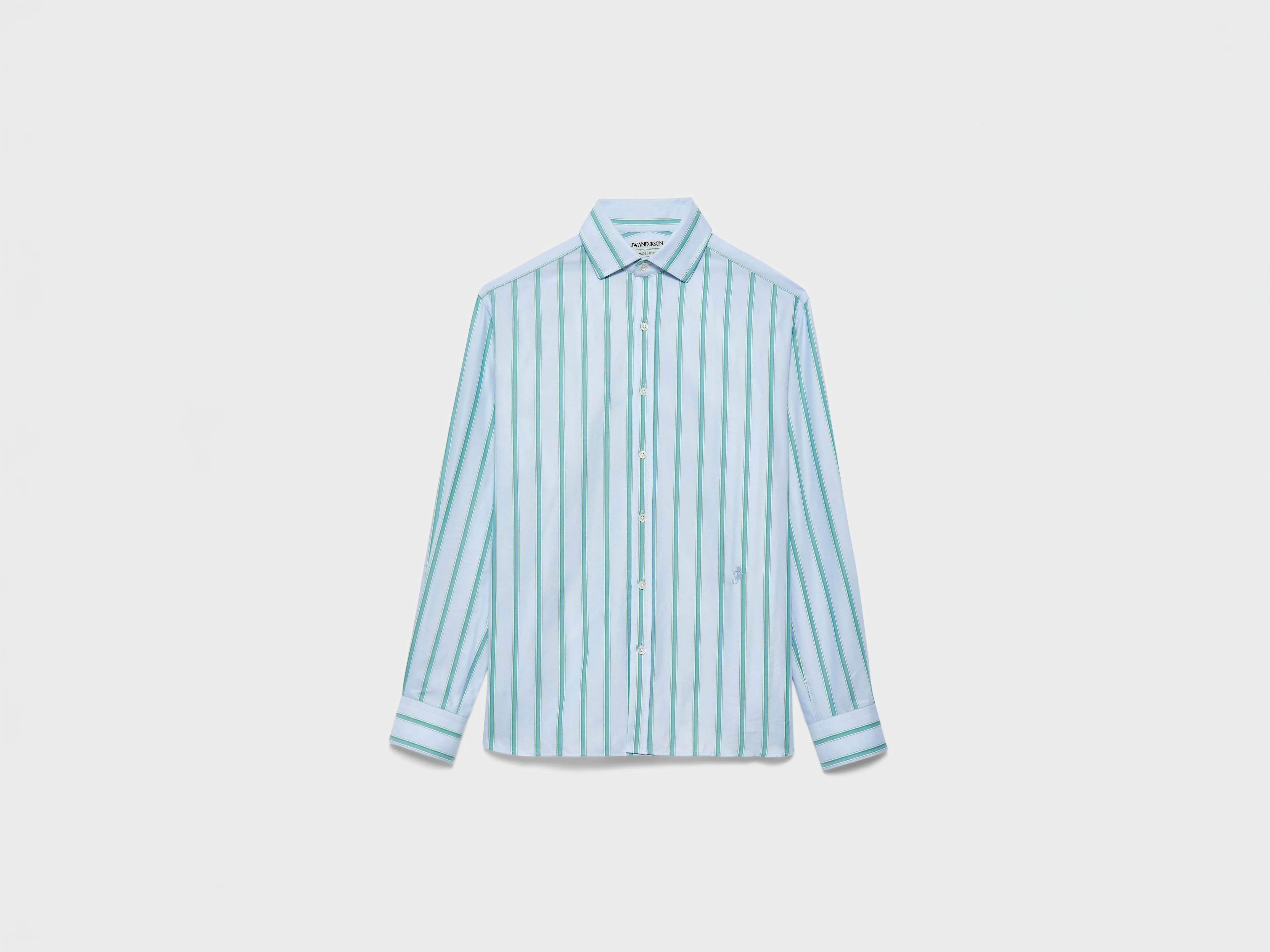 MENS STRIPED DRESS SHIRT IN BLUE & GREEN sold by J.W. Anderson product image thumbnail 5
