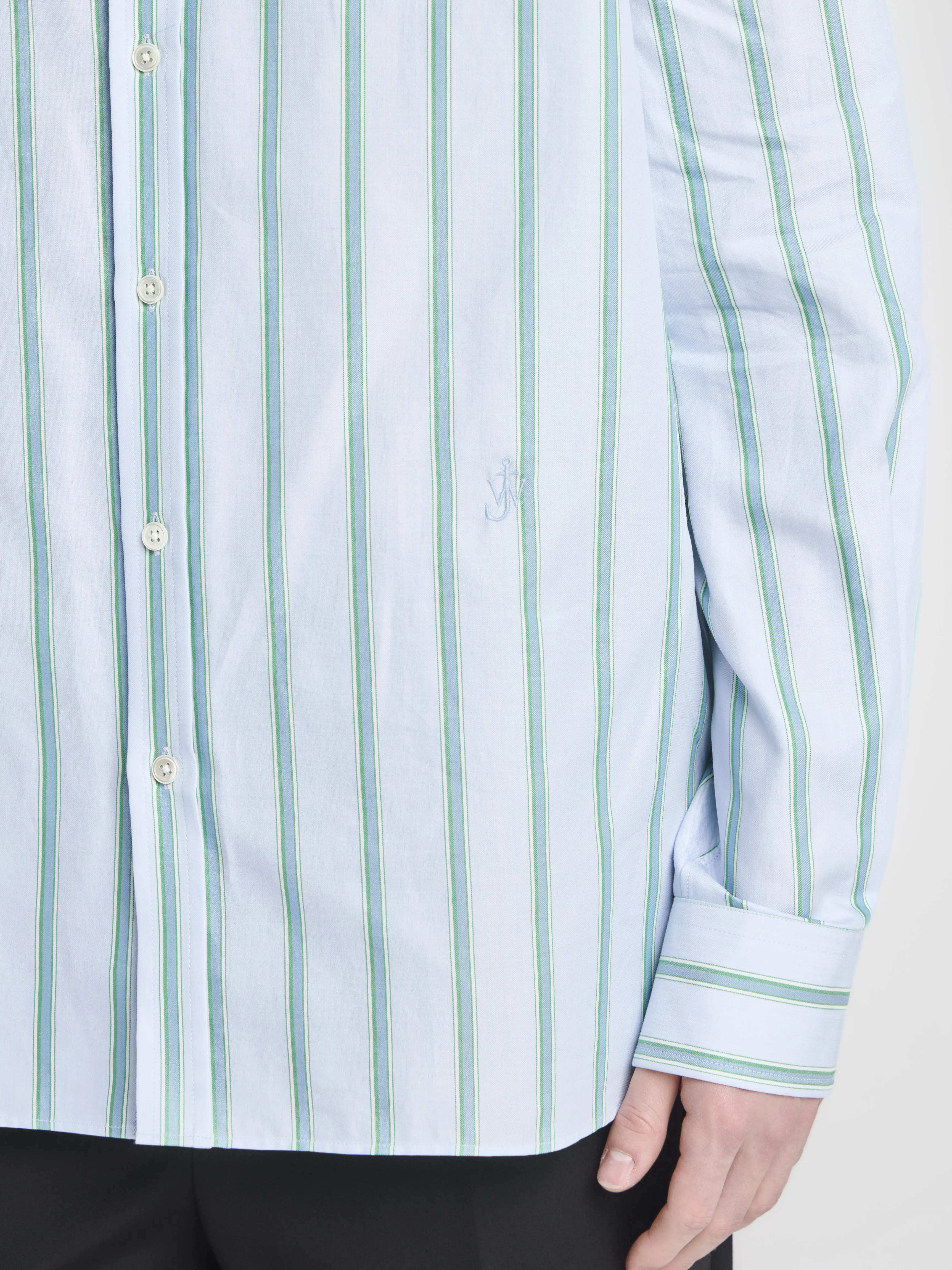 MENS STRIPED DRESS SHIRT IN BLUE & GREEN sold by J.W. Anderson product image thumbnail 3