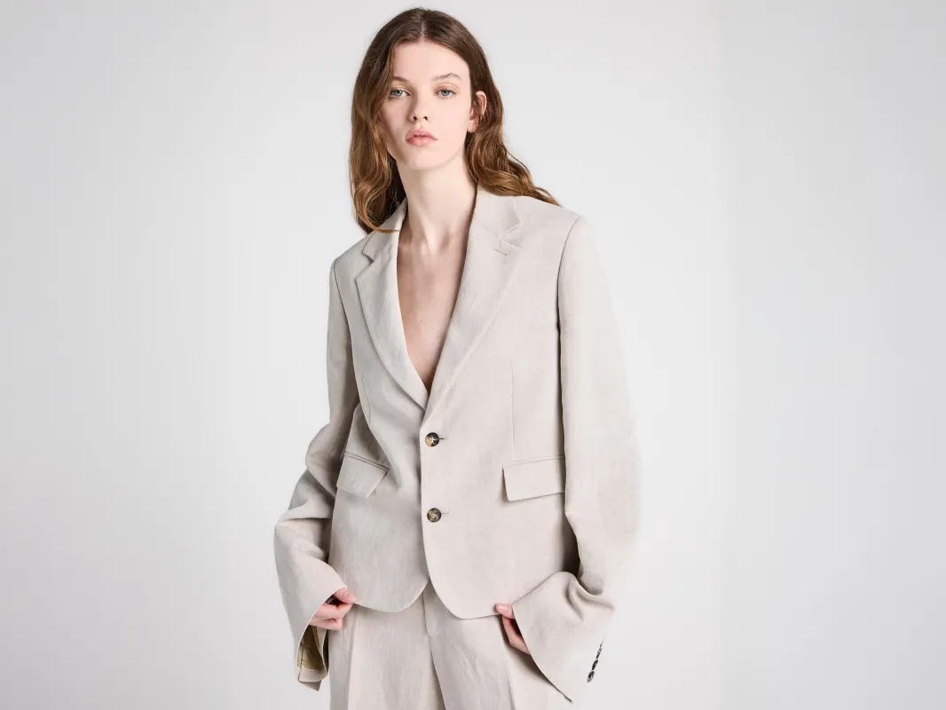 WOMENS WEIGHTED SLEEVE JACKET IN NATURAL made by J.W. Anderson
