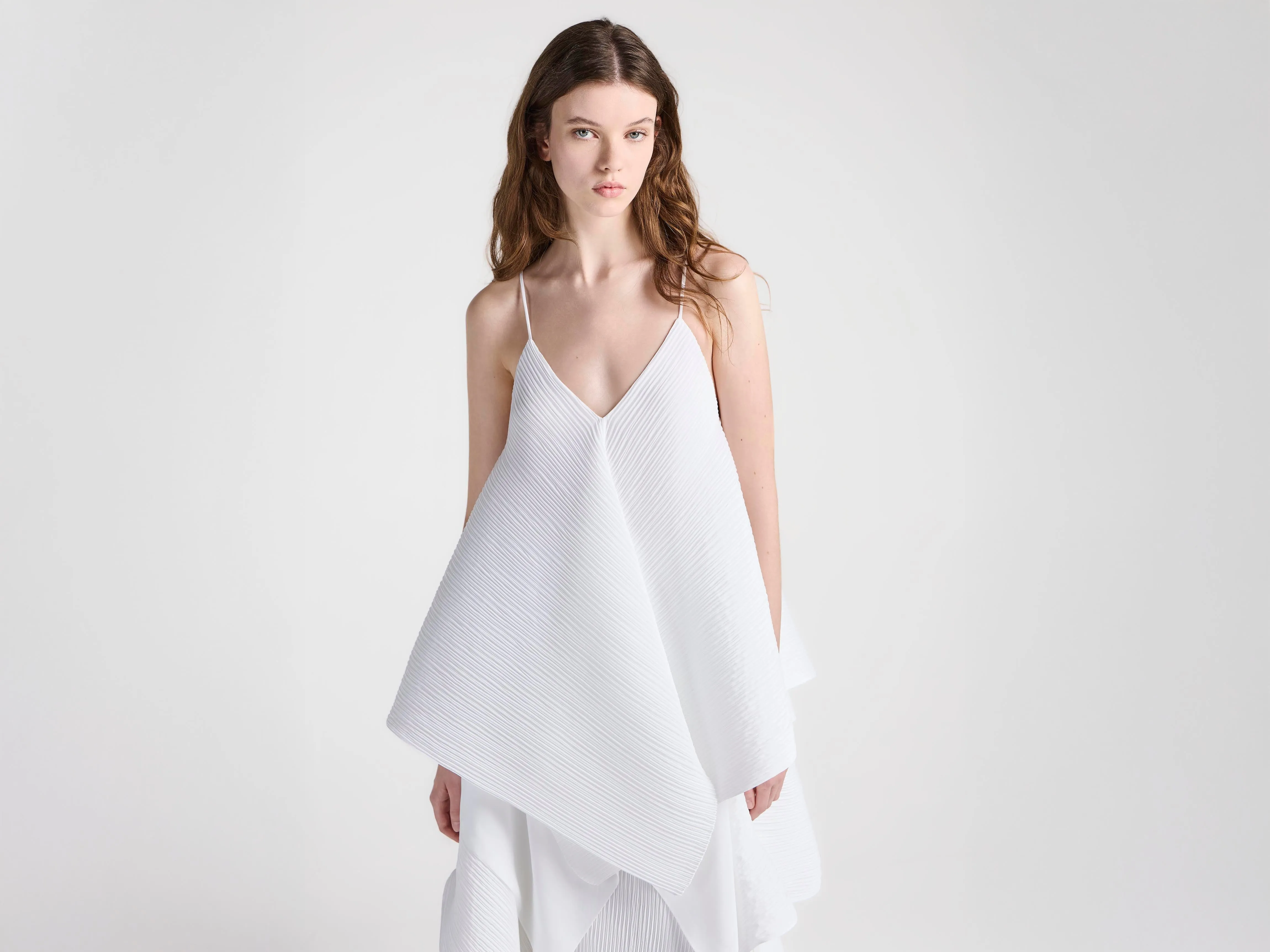 WOMENS ASYMMETRIC PLEATED TOP IN WHITE sold by J.W. Anderson product image thumbnail 4