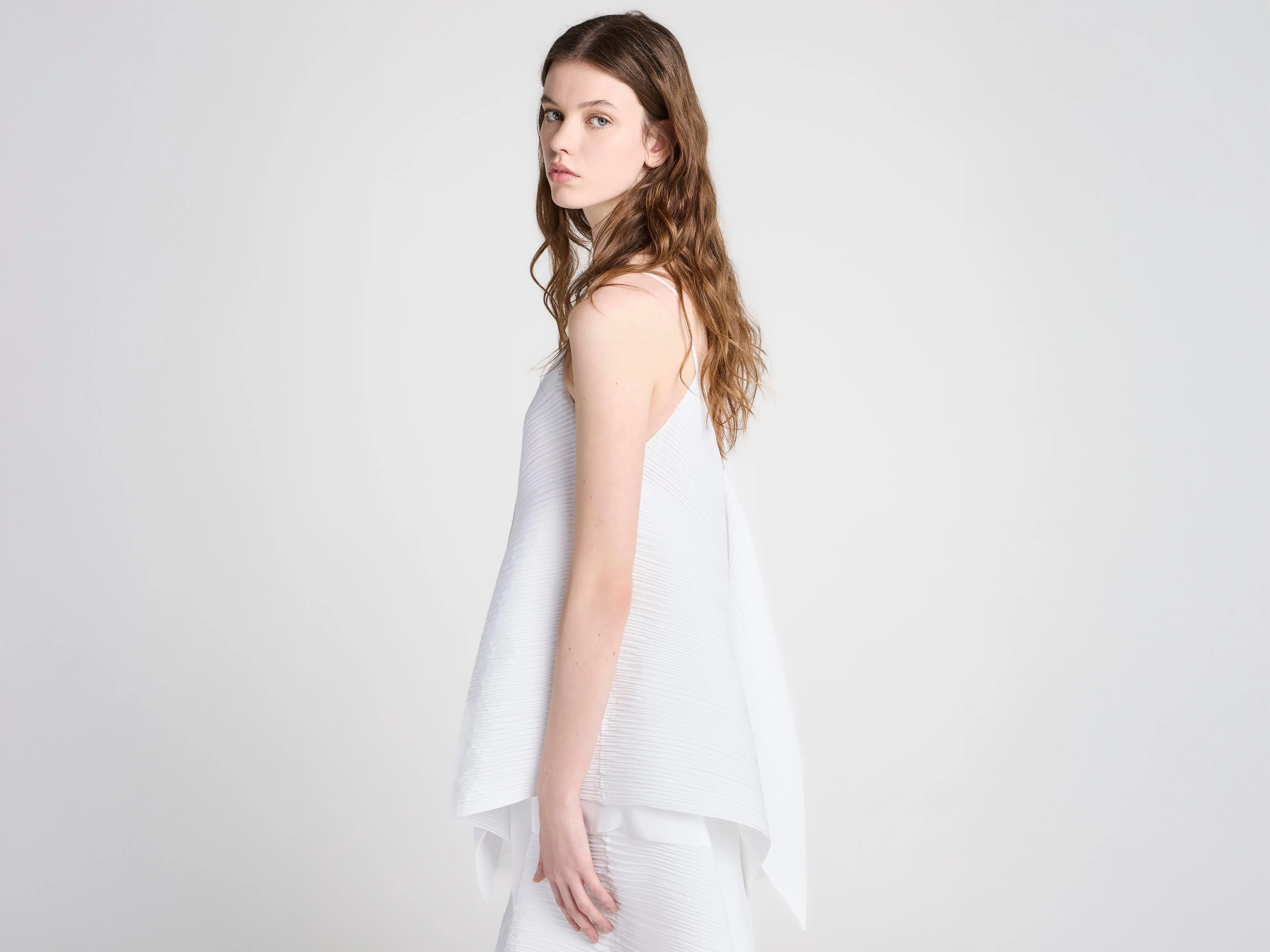 WOMENS ASYMMETRIC PLEATED TOP IN WHITE sold by J.W. Anderson product image thumbnail 5