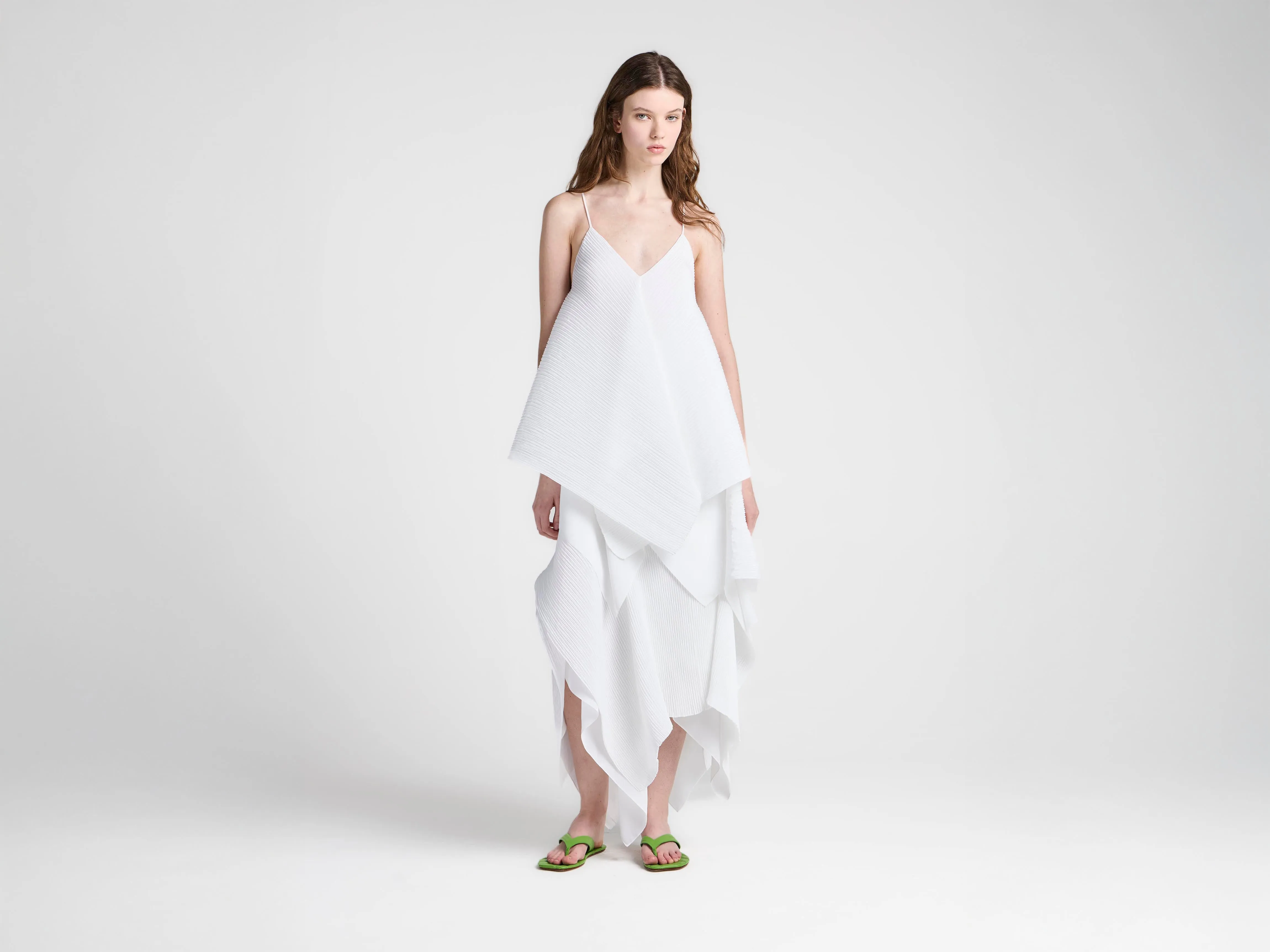 WOMENS ASYMMETRIC PLEATED TOP IN WHITE sold by J.W. Anderson product image thumbnail 2