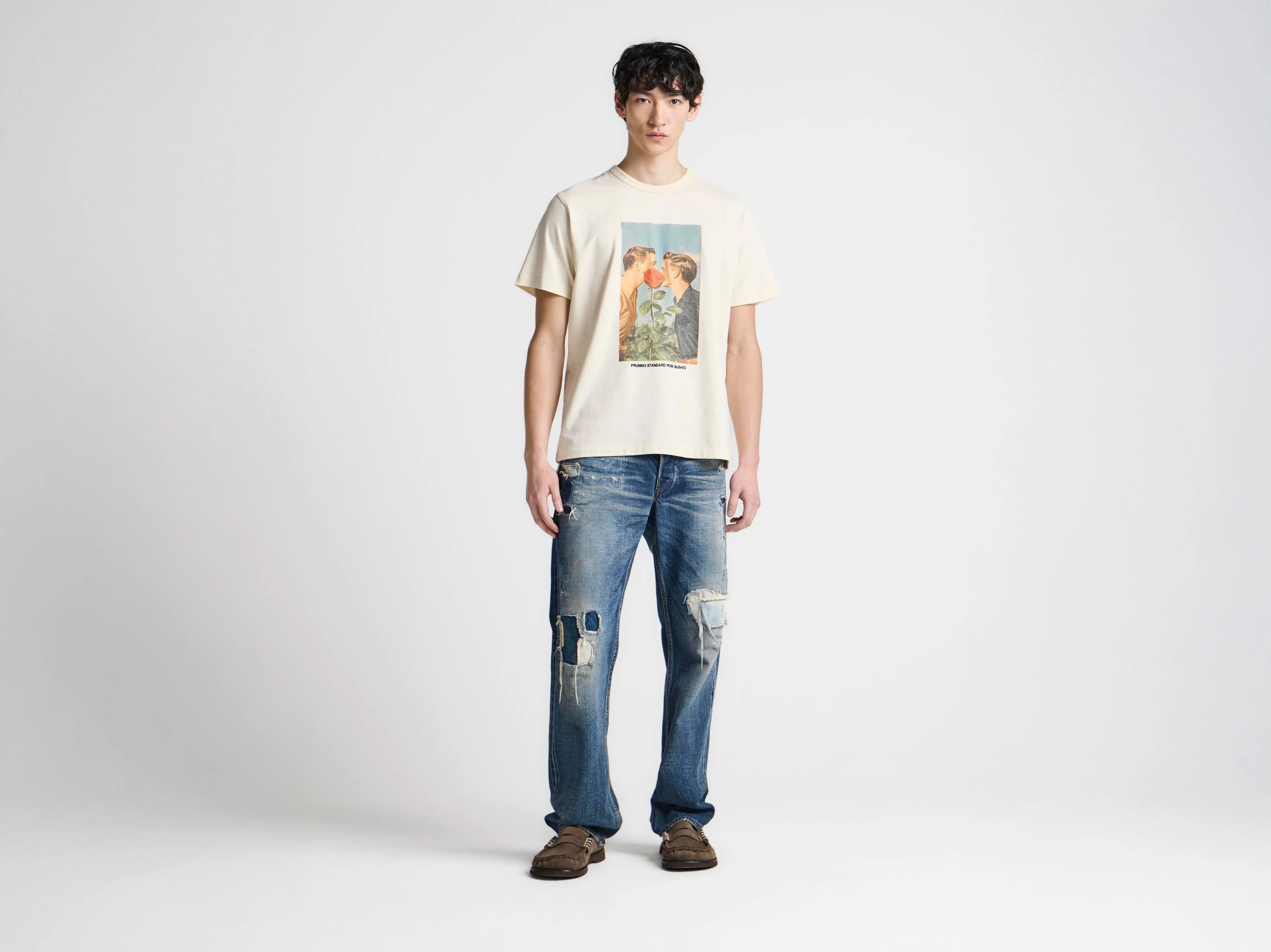 MENS 'KISSING BY THE ROSE BUSH' T-SHIRT IN ECRU sold by J.W. Anderson product image thumbnail 4