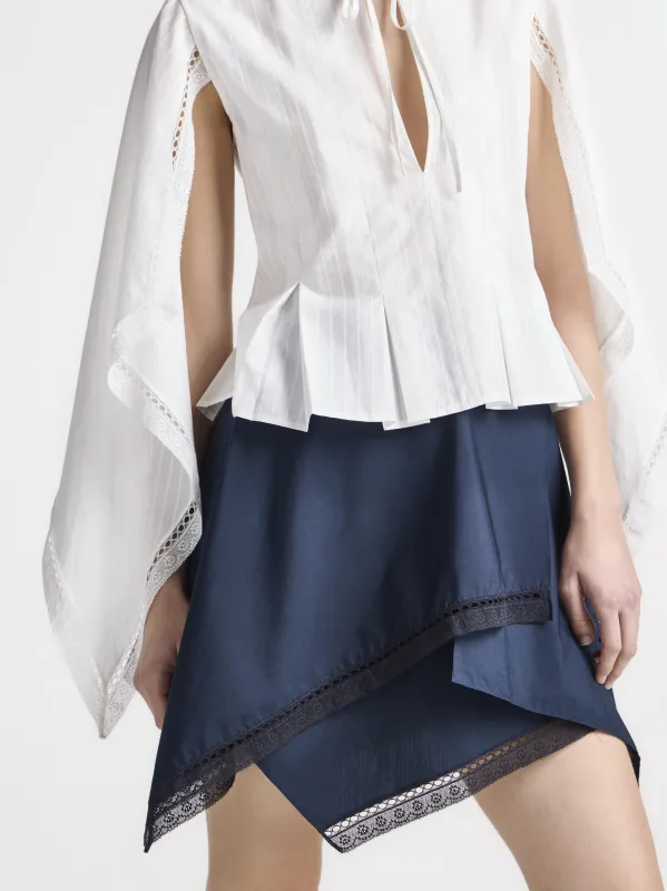 WOMENS HANDKERCHIEF SKIRT IN DARK NAVY made by J.W. Anderson