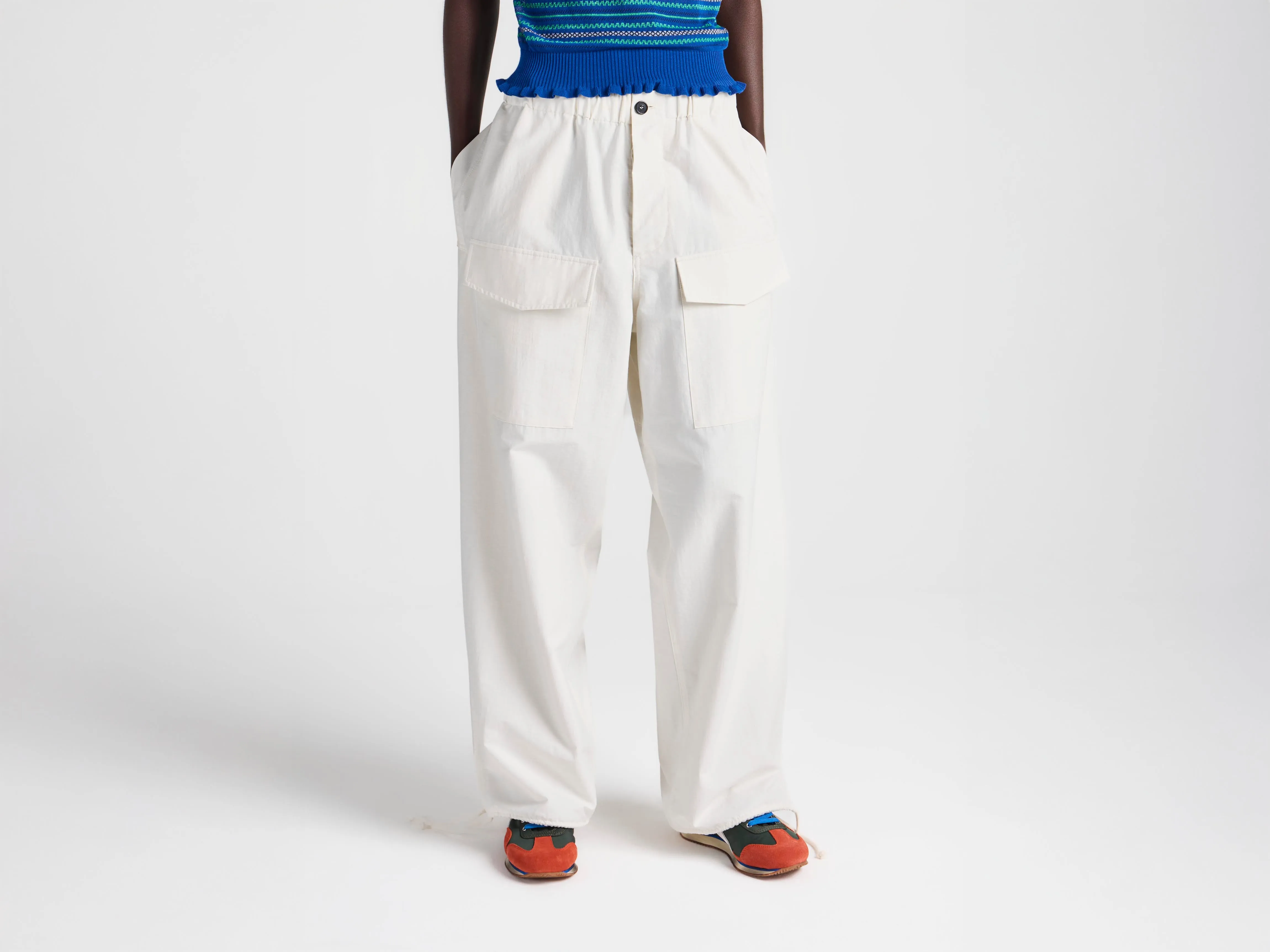 WOMENS PARACHUTE TRACK PANTS IN IVORY sold by J.W. Anderson