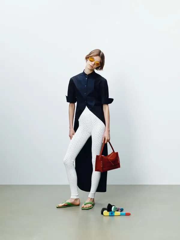 WOMENS TUXEDO BIB SHIRT IN BLACK made by J.W. Anderson