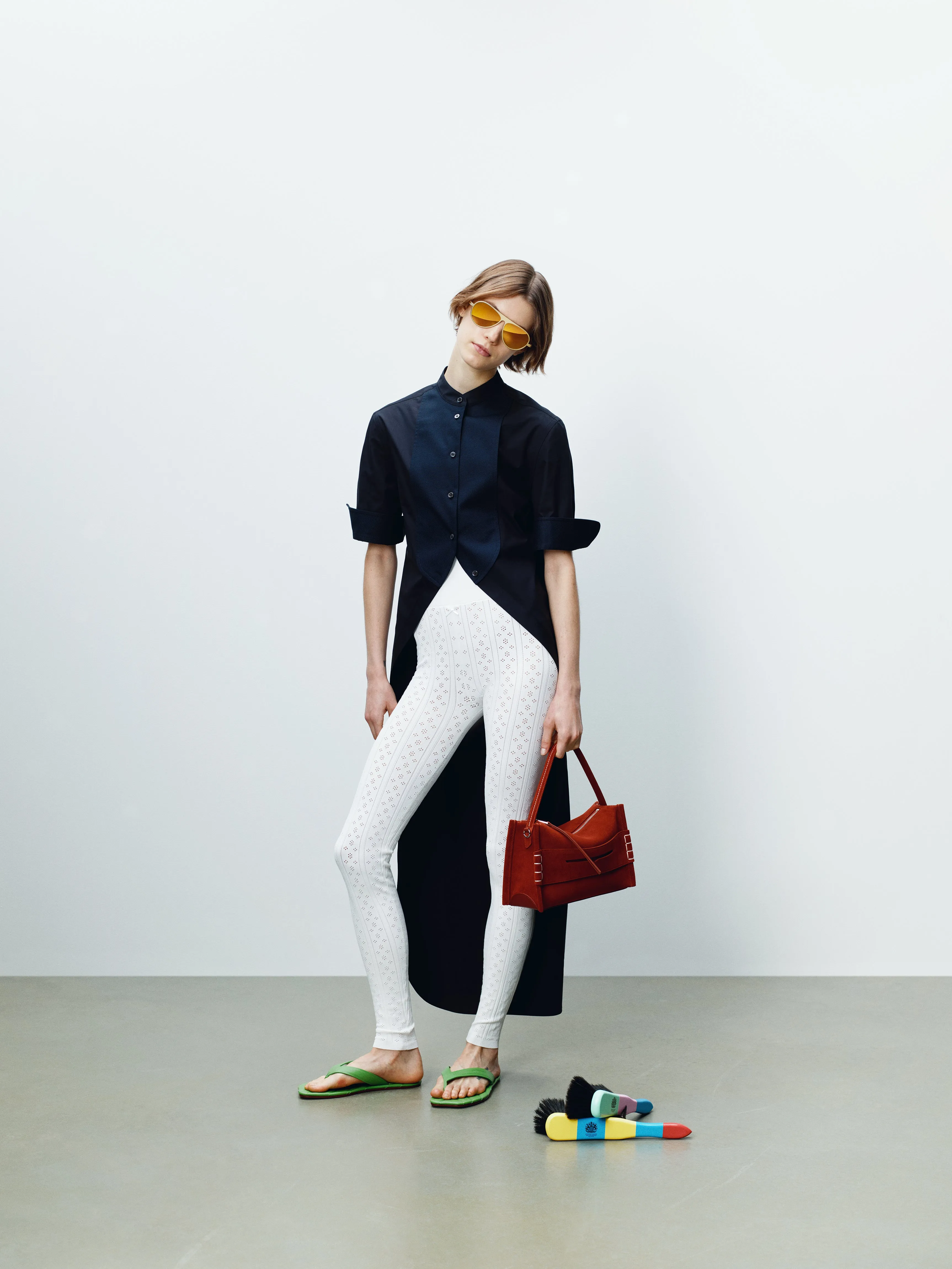 WOMENS TUXEDO BIB SHIRT IN BLACK sold by J.W. Anderson
