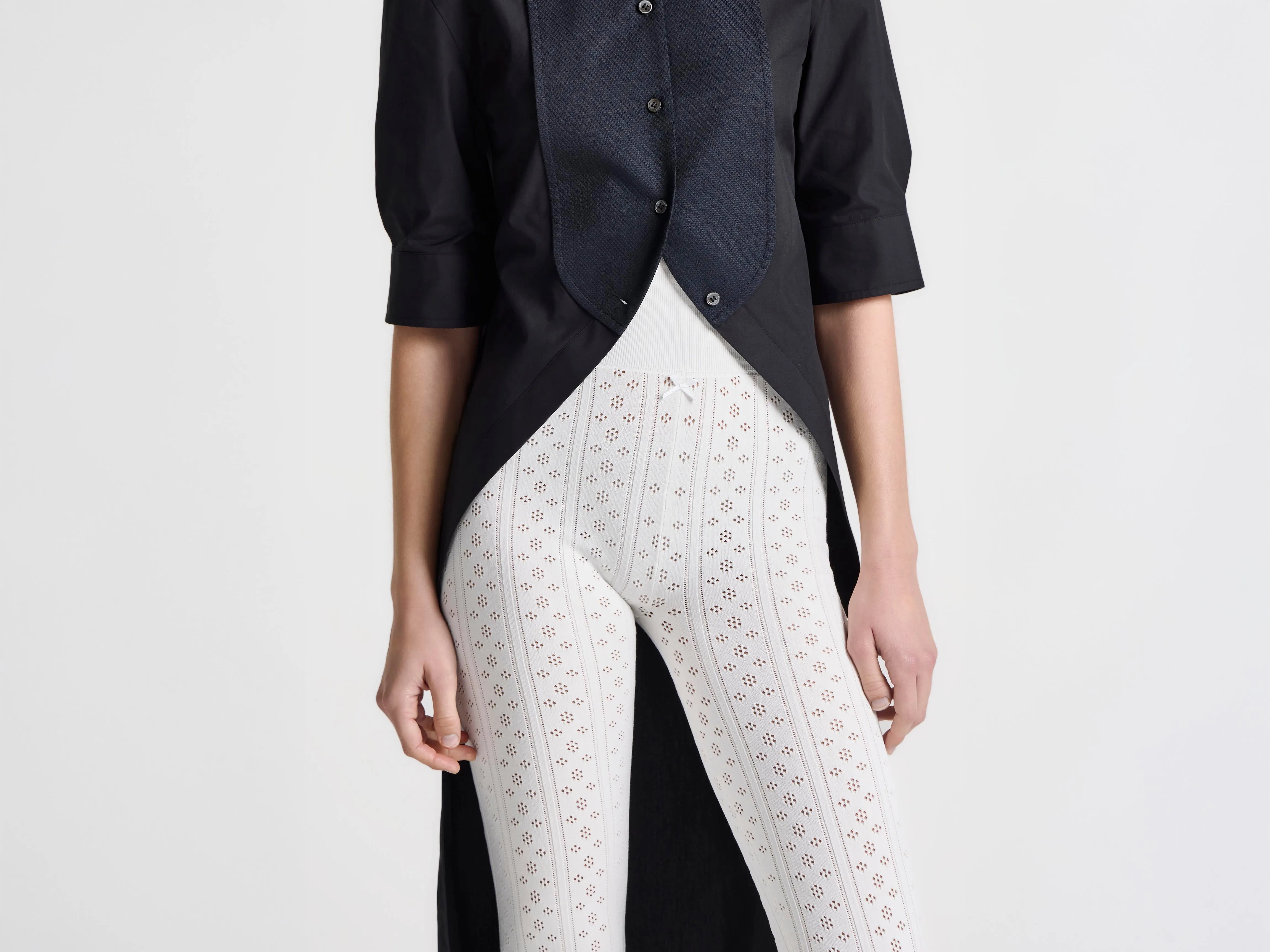 WOMENS TUXEDO BIB SHIRT IN BLACK sold by J.W. Anderson product image thumbnail 4
