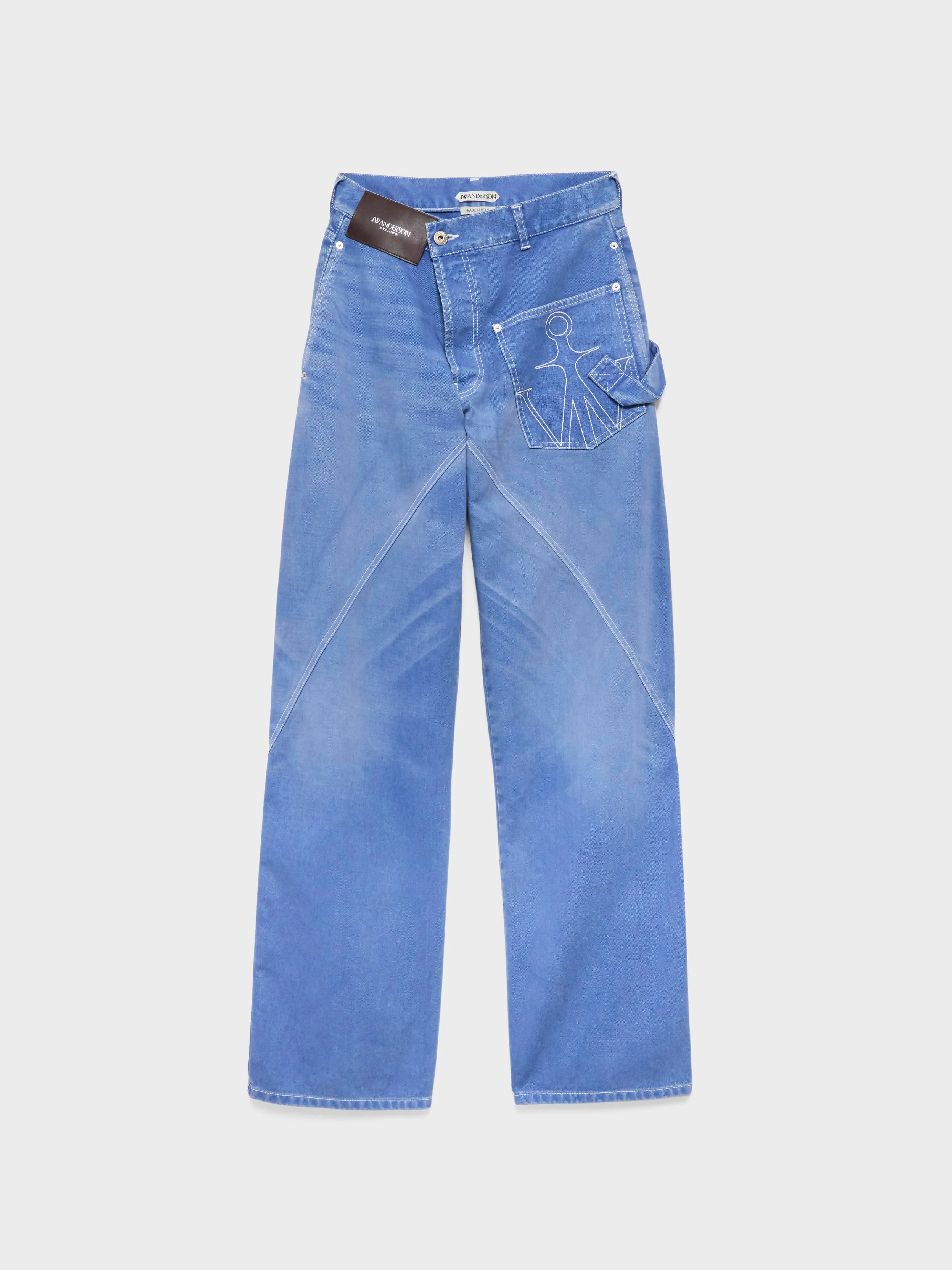 WOMENS TWISTED WORKWEAR DENIM JEANS IN FRENCH BLUE sold by J.W. Anderson product image thumbnail 5